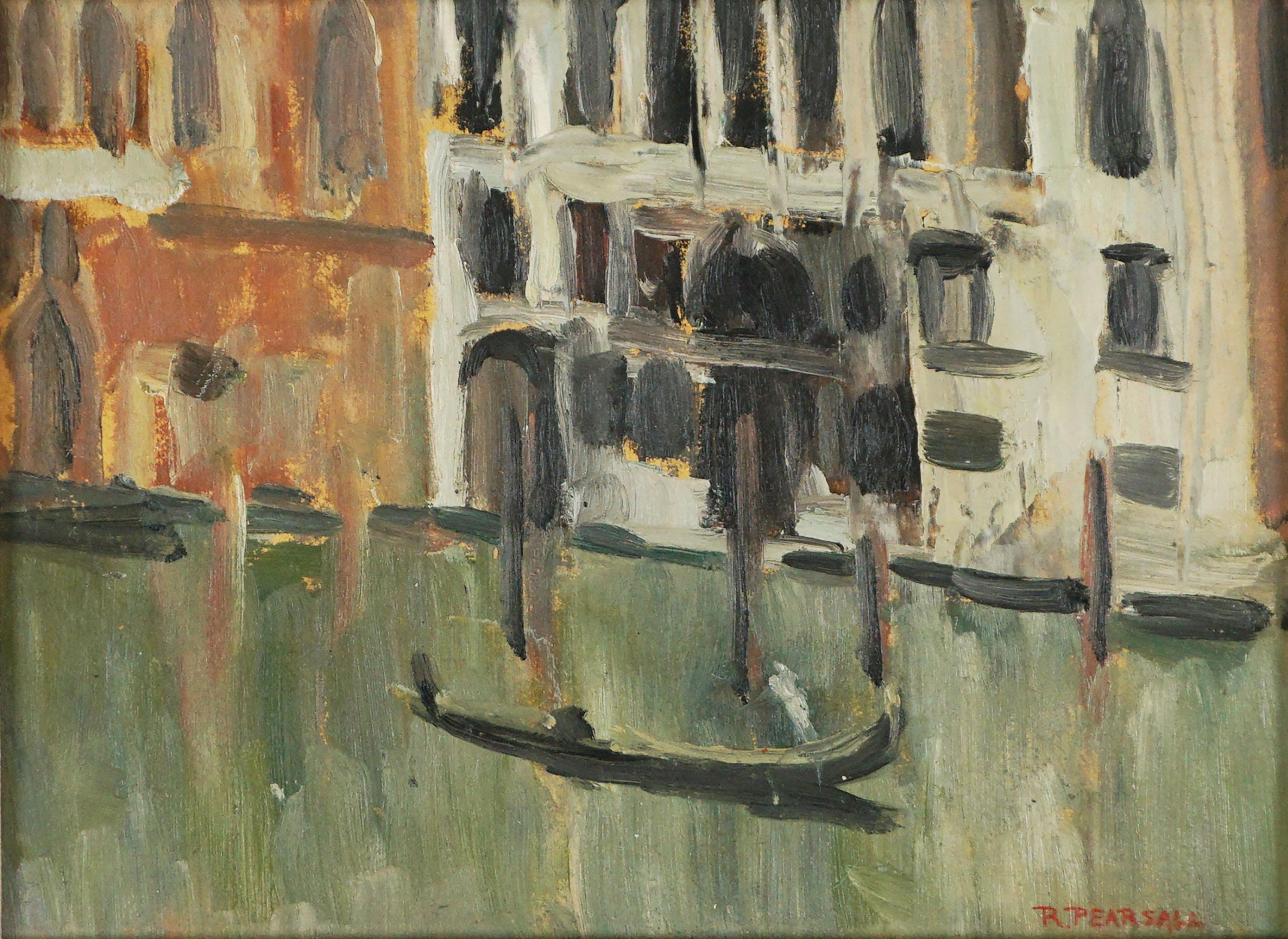 Pittura a olio dei primi del Novecento Canal Grande Venezia (2 facciate) - Painting di Richard Pearsall