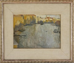 Early 20th Century Oil Painting Grand Canal Venice at Dusk (2-Sided)