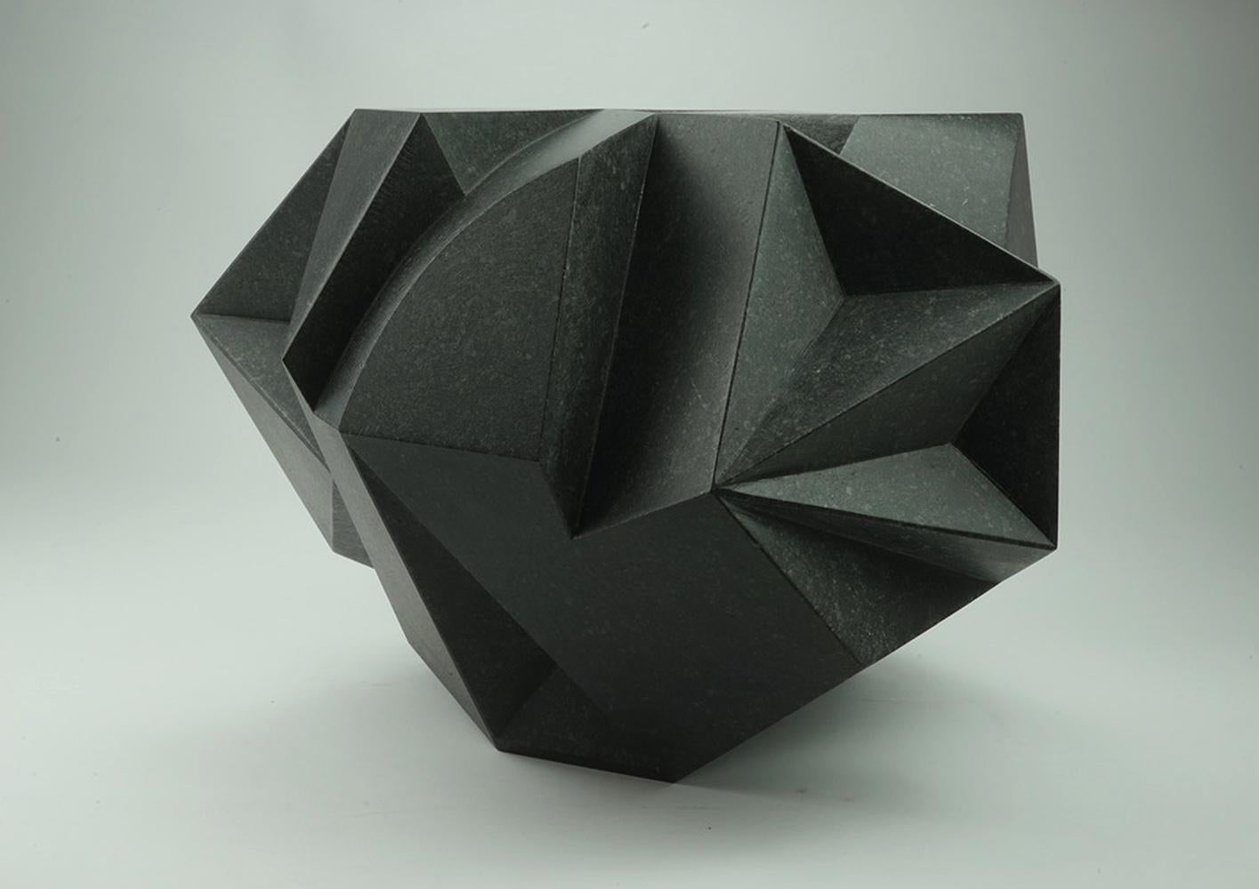 Caniform by Richard Perry - Abstract sculpture, Irish blue limestone, geometric For Sale 2