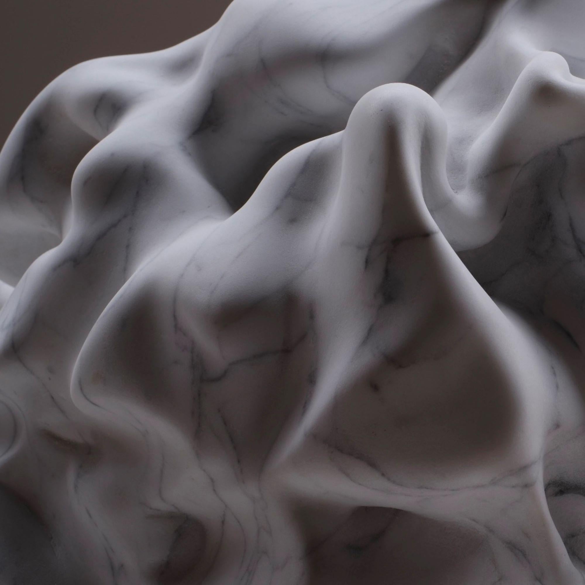 Ghost By Richard Perry – Abstrakte Skulptur, organische Formen, Carrara-Marmor  im Angebot 6