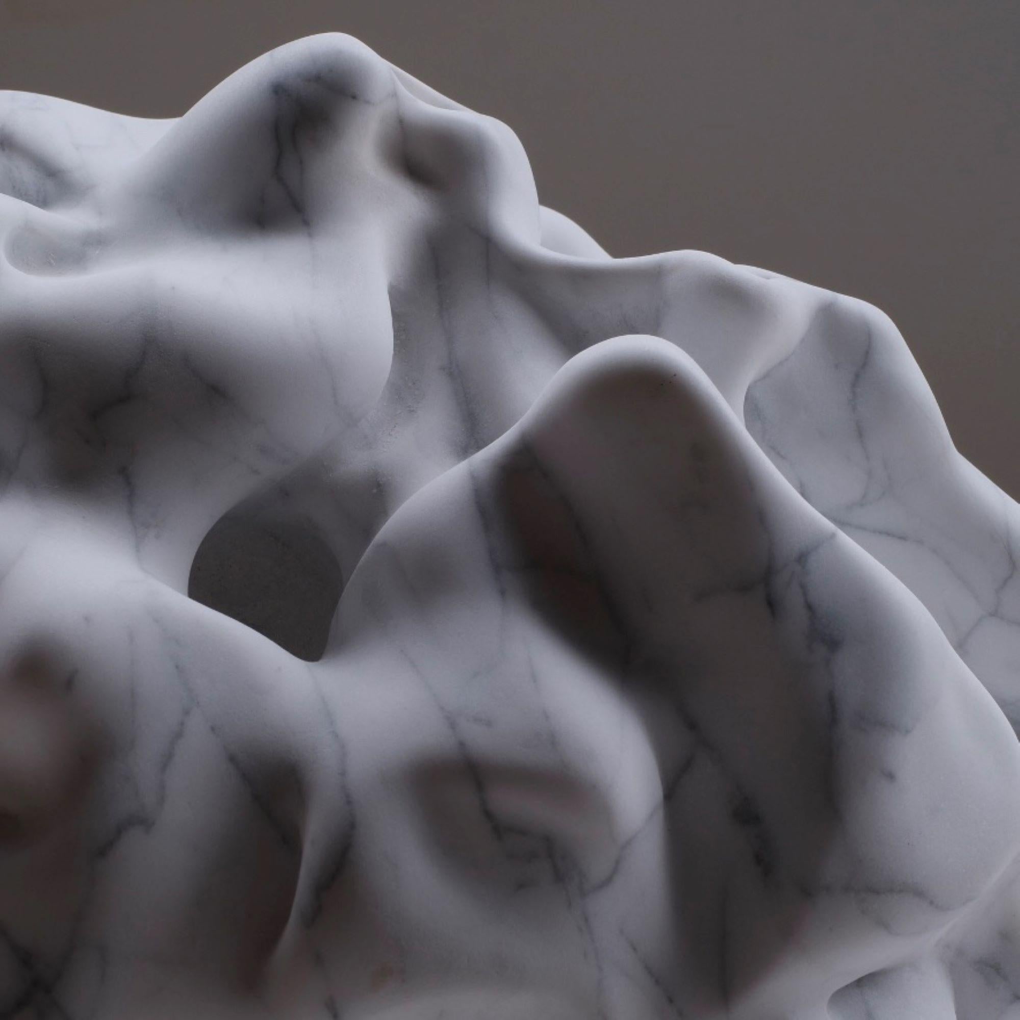 Ghost By Richard Perry – Abstrakte Skulptur, organische Formen, Carrara-Marmor  im Angebot 7