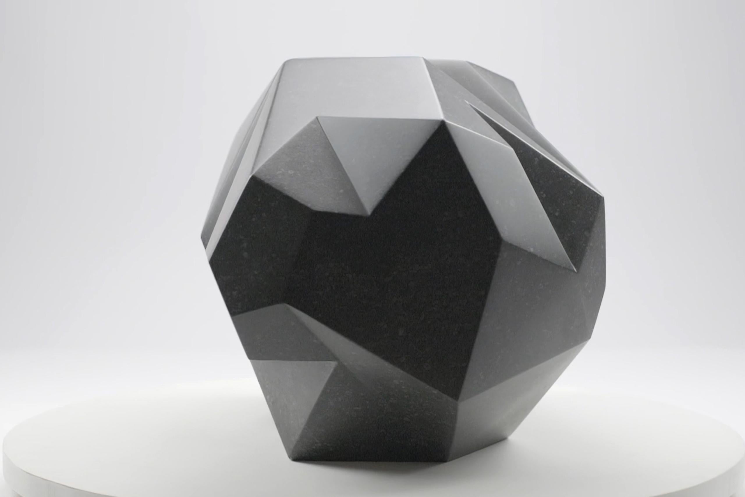 Halley 1 By Richard Perry - Abstract sculpture, Irish blue limestone, geometric For Sale 10