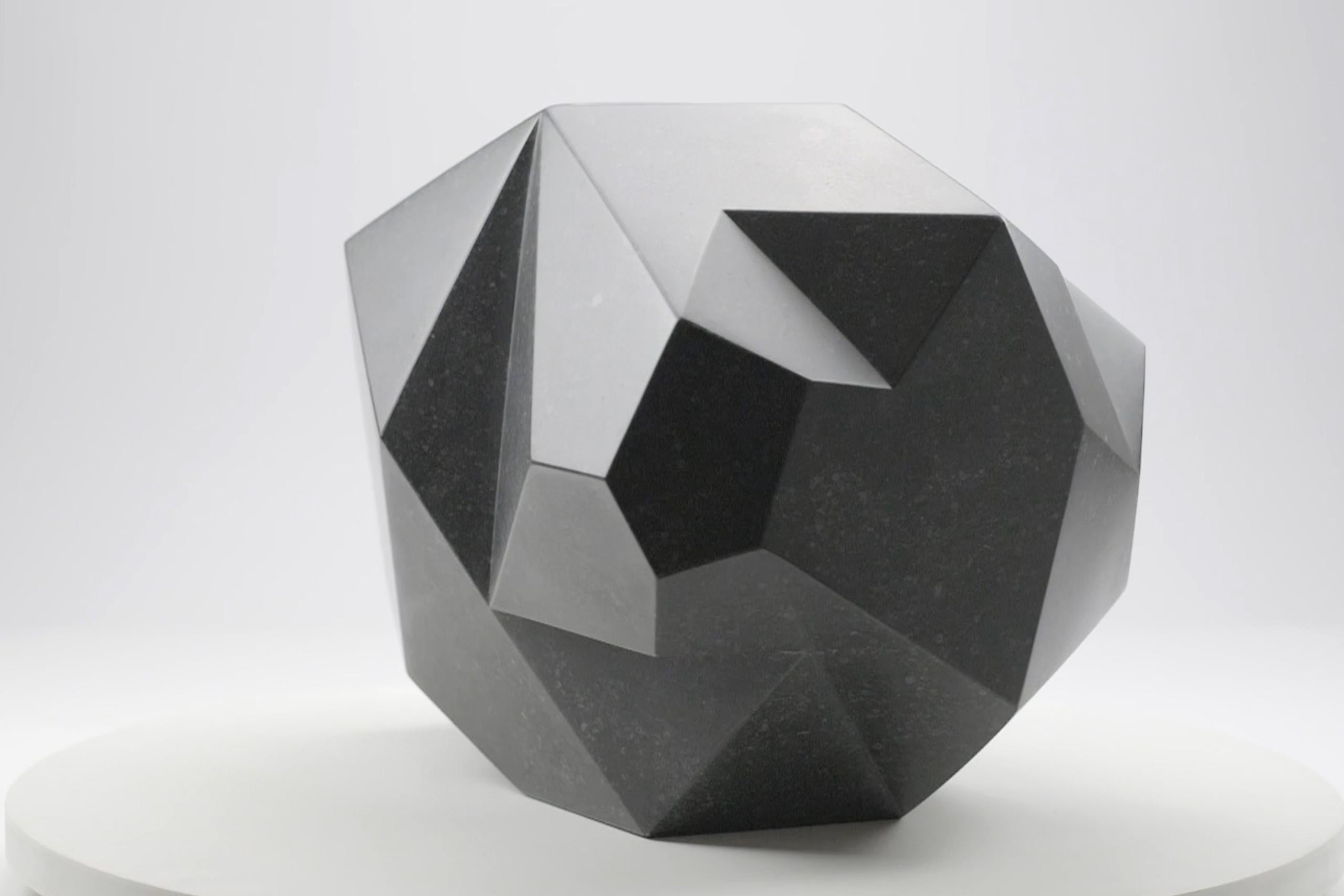 Halley 1 By Richard Perry - Abstract sculpture, Irish blue limestone, geometric For Sale 11