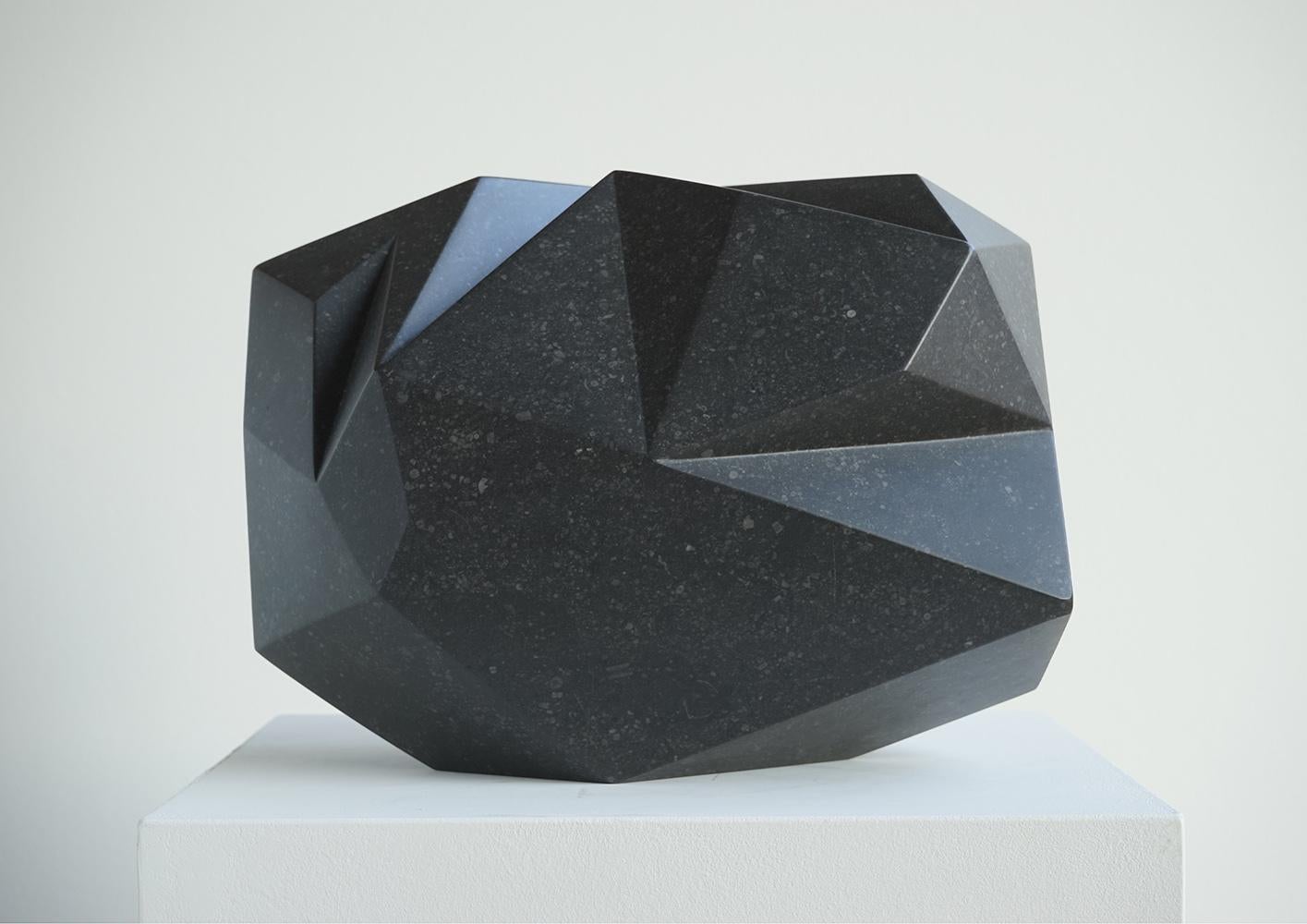 Halley 1 By Richard Perry - Abstract sculpture, Irish blue limestone, geometric For Sale 3