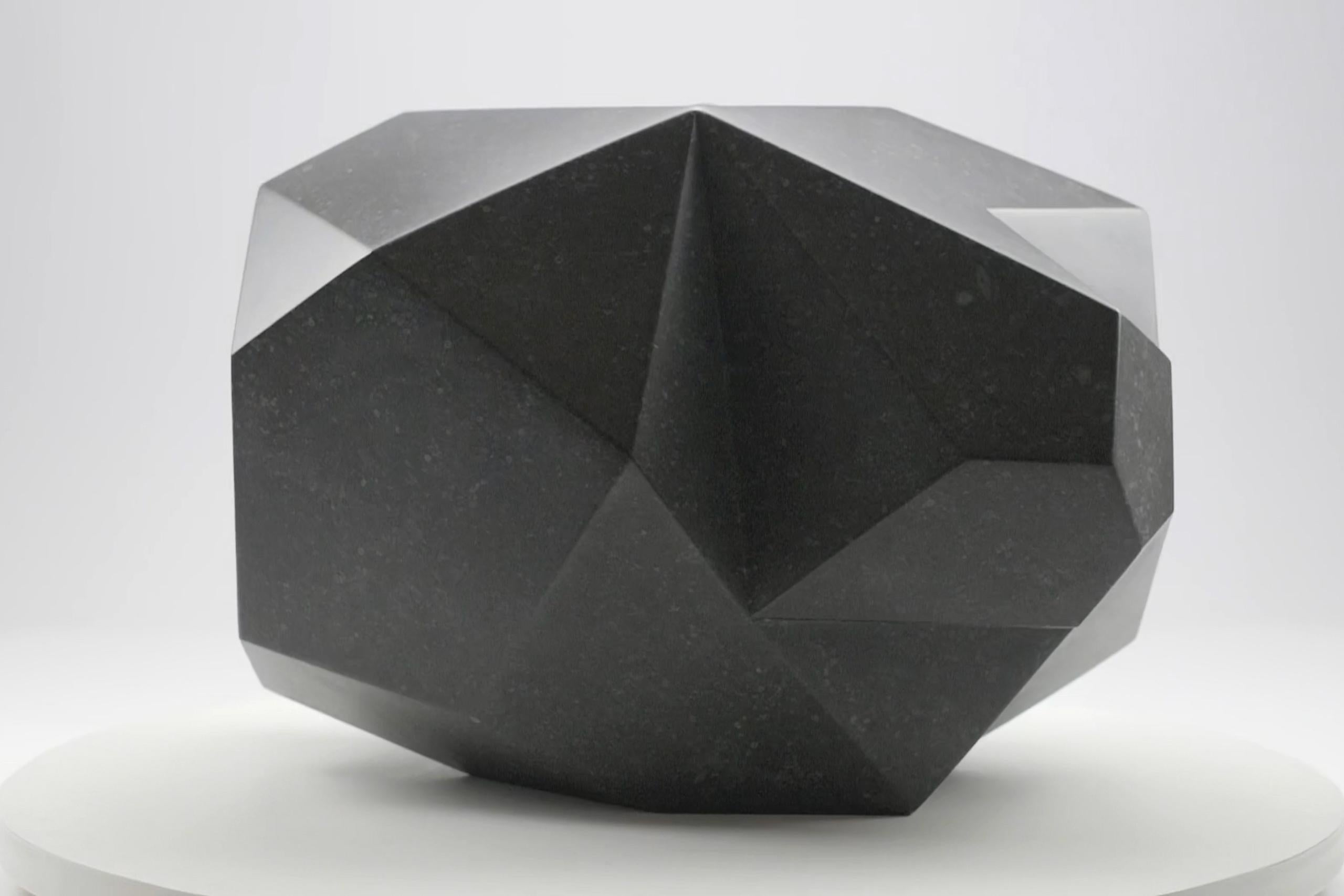 Halley 1 By Richard Perry - Abstract sculpture, Irish blue limestone, geometric For Sale 4