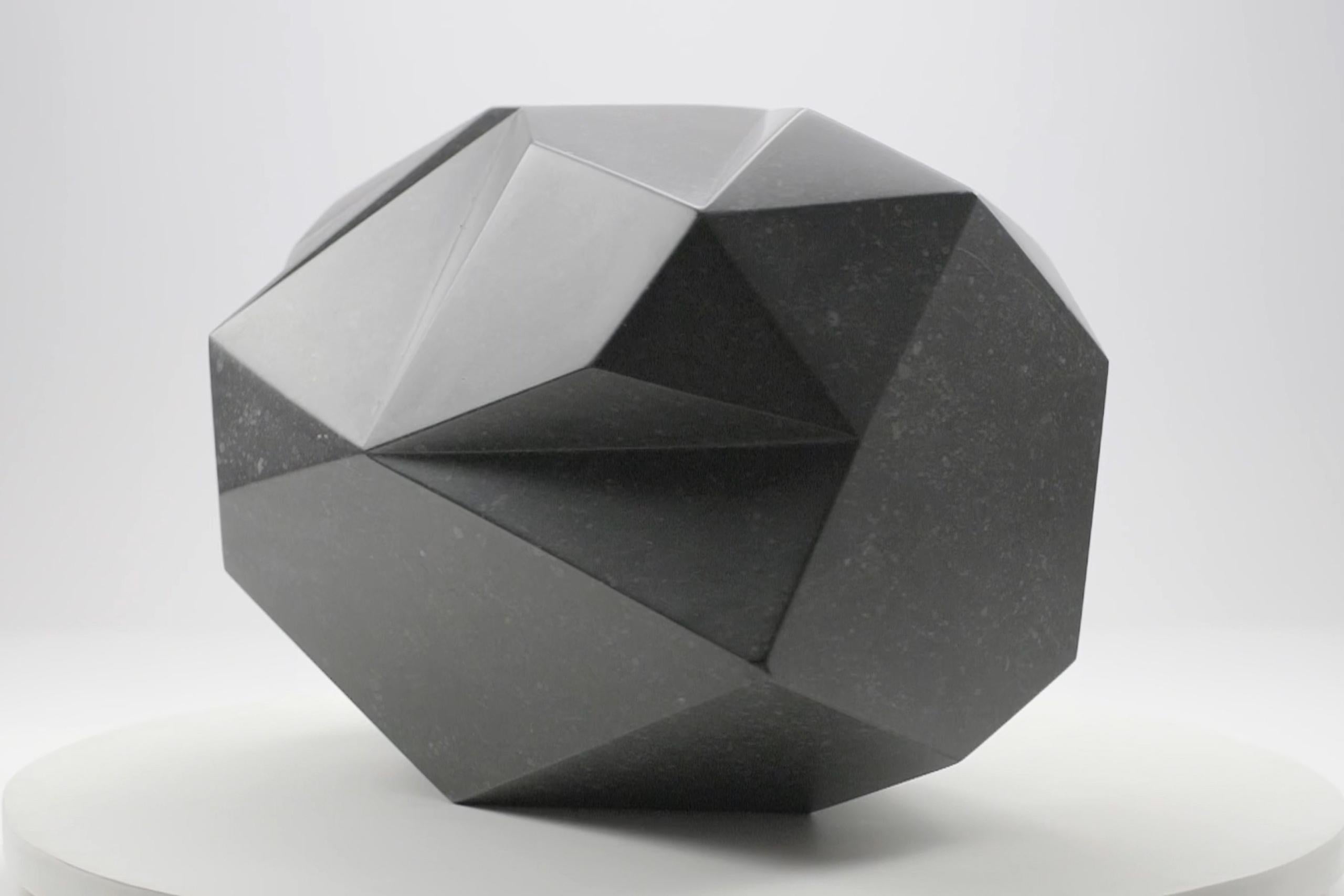 Halley 1 By Richard Perry - Abstract sculpture, Irish blue limestone, geometric For Sale 5