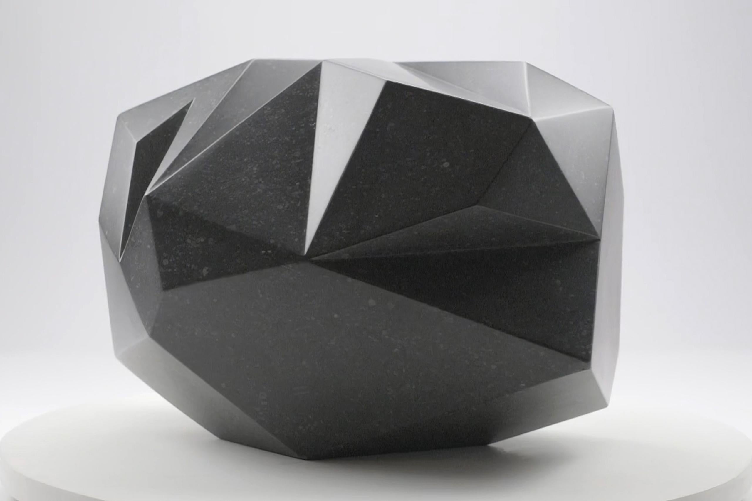 Halley 1 By Richard Perry - Abstract sculpture, Irish blue limestone, geometric For Sale 6