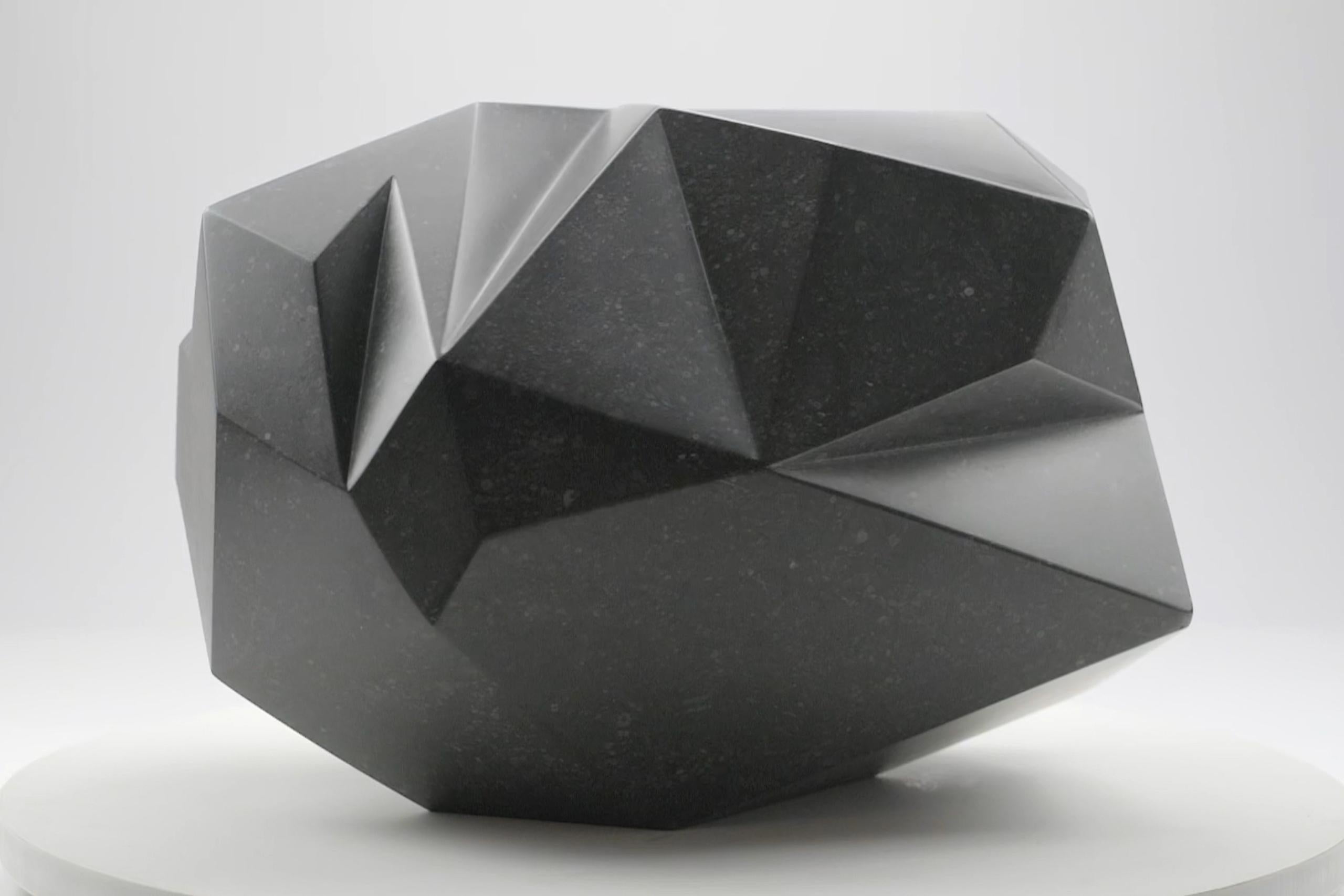 Halley 1 By Richard Perry - Abstract sculpture, Irish blue limestone, geometric For Sale 7