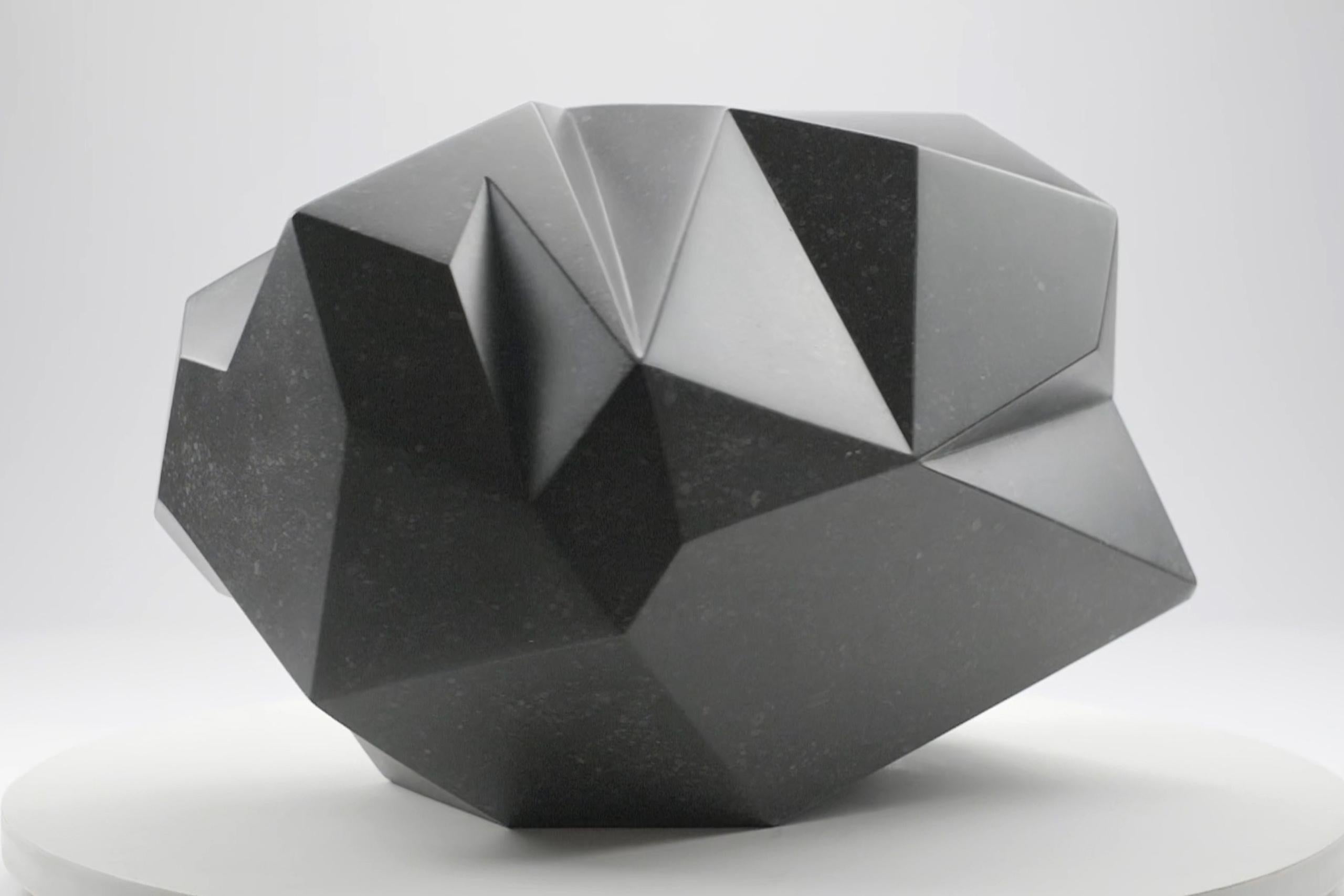 Halley 1 By Richard Perry - Abstract sculpture, Irish blue limestone, geometric For Sale 8