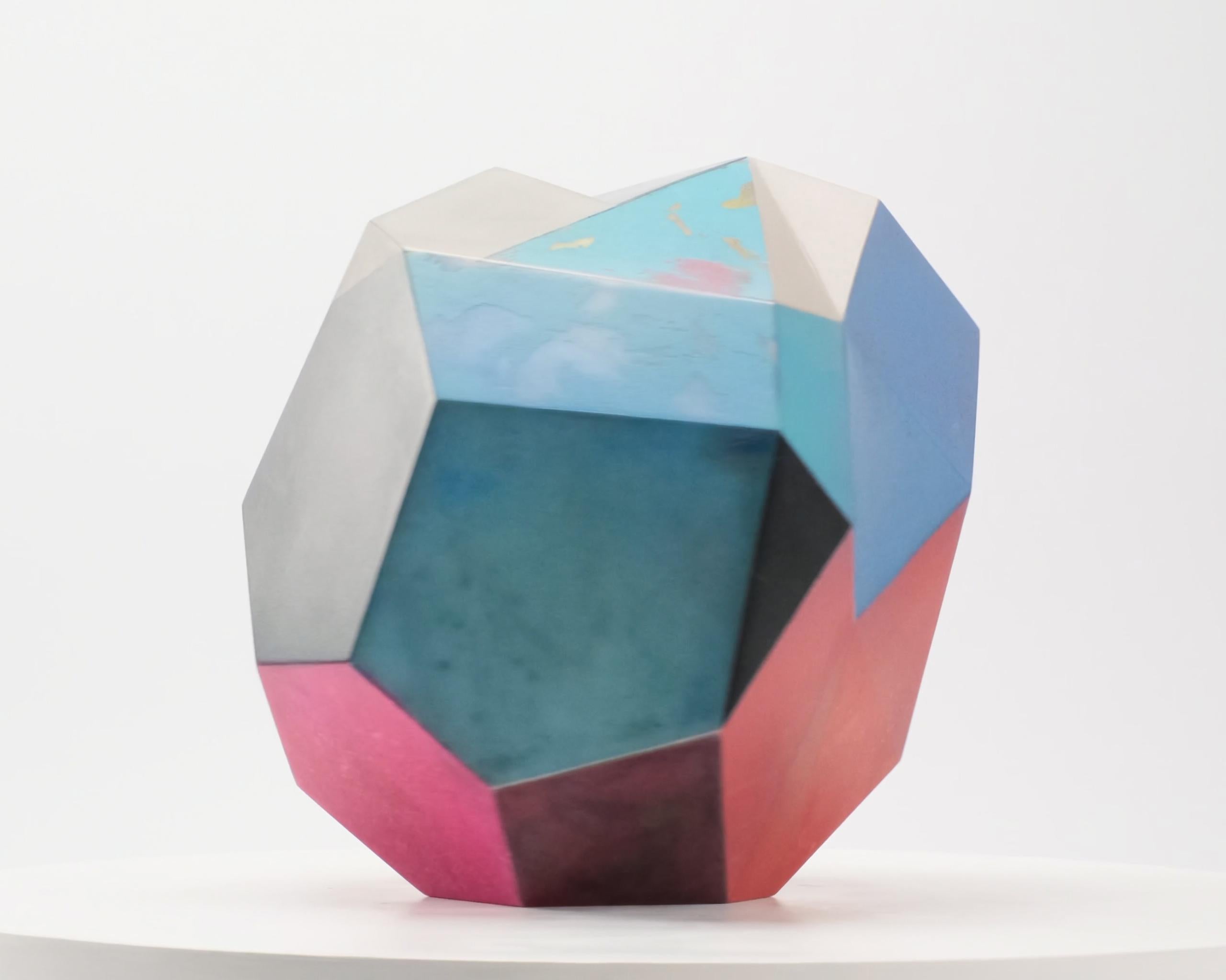 Kora by Richard Perry -Abstract sculpture, Carrara marble, colourful, paint, wax For Sale 3