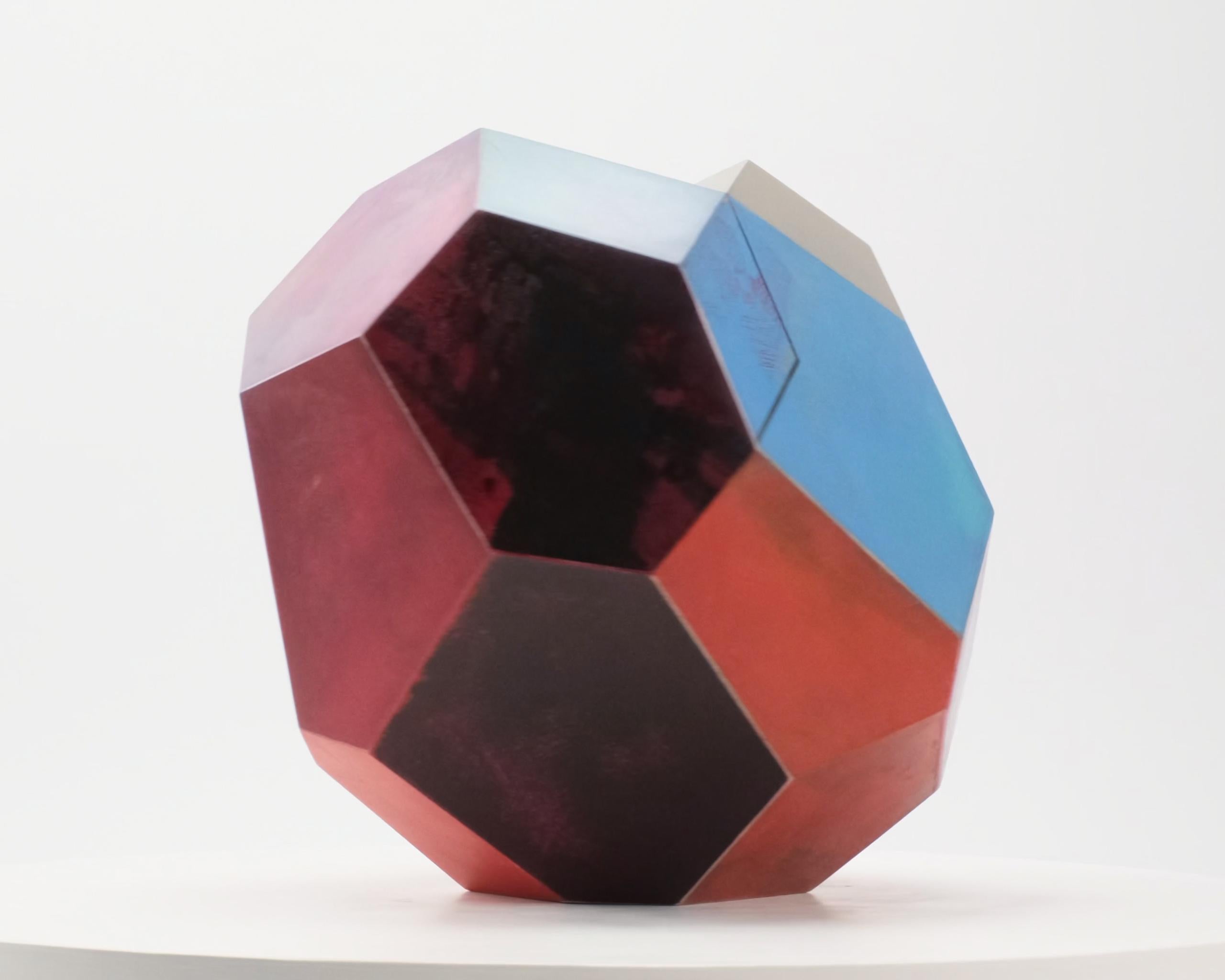 Kora by Richard Perry -Abstract sculpture, Carrara marble, colourful, paint, wax For Sale 4