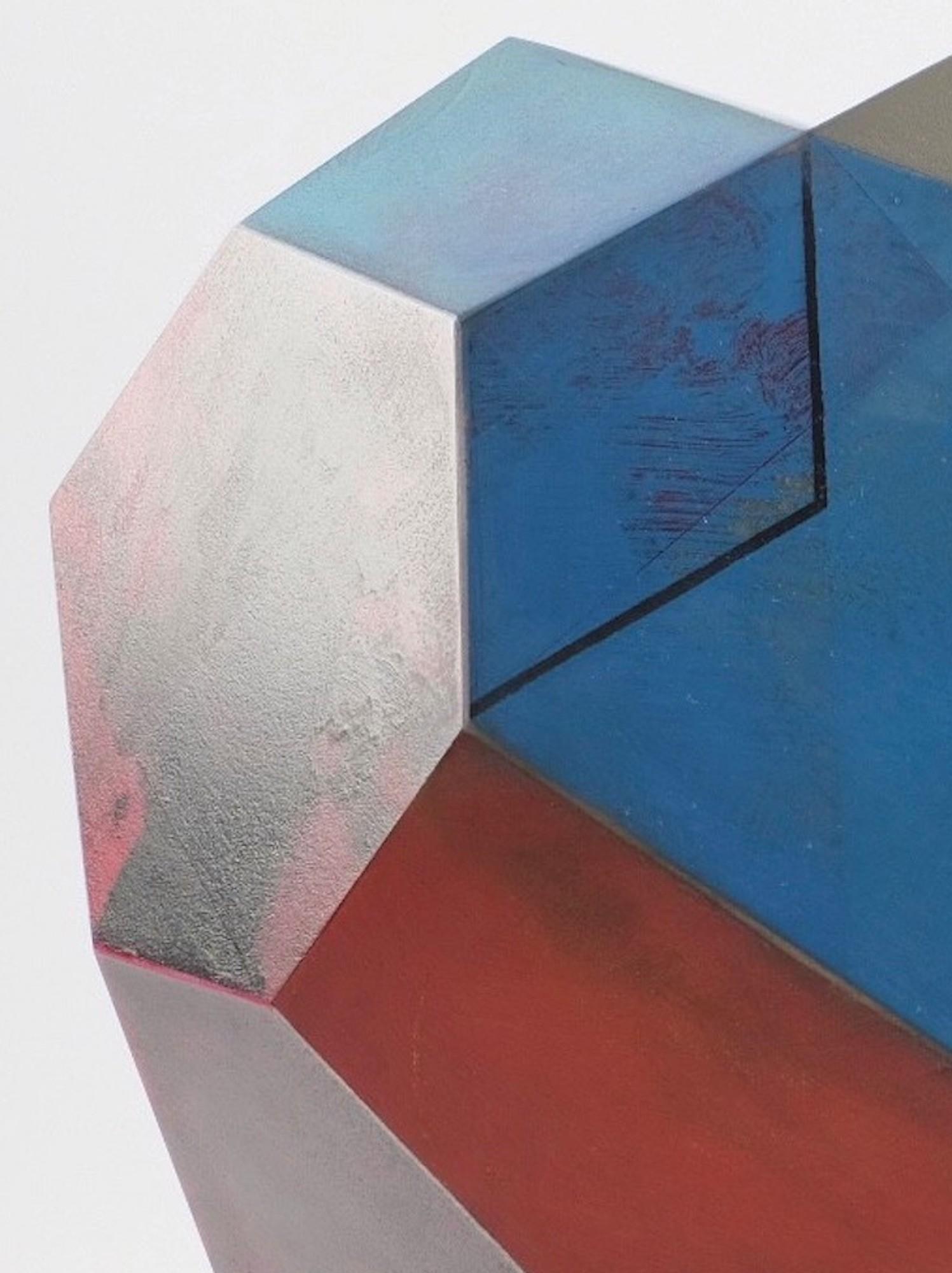 Kora by Richard Perry -Abstract sculpture, Carrara marble, colourful, paint, wax For Sale 5