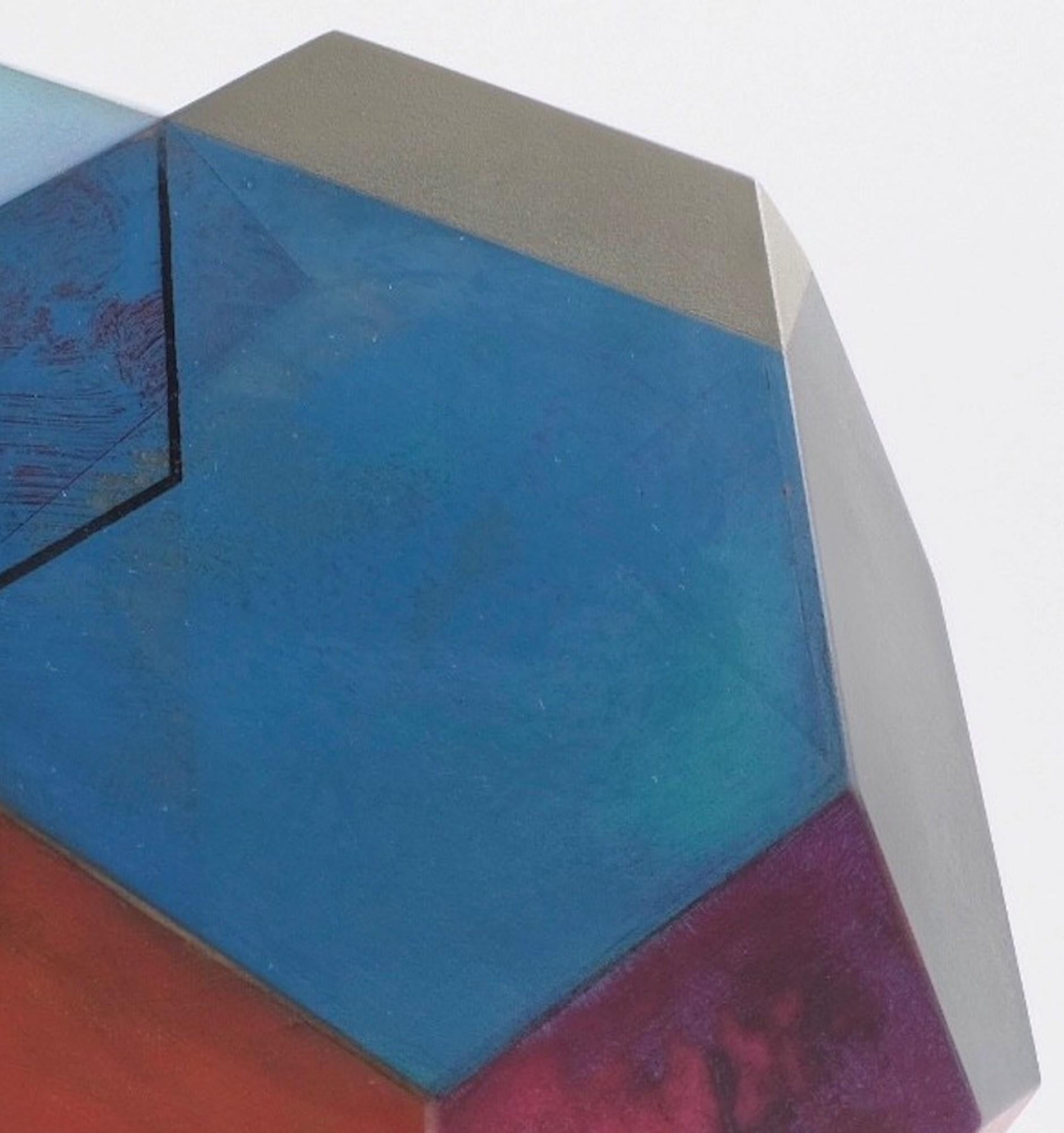 Kora by Richard Perry -Abstract sculpture, Carrara marble, colourful, paint, wax For Sale 6