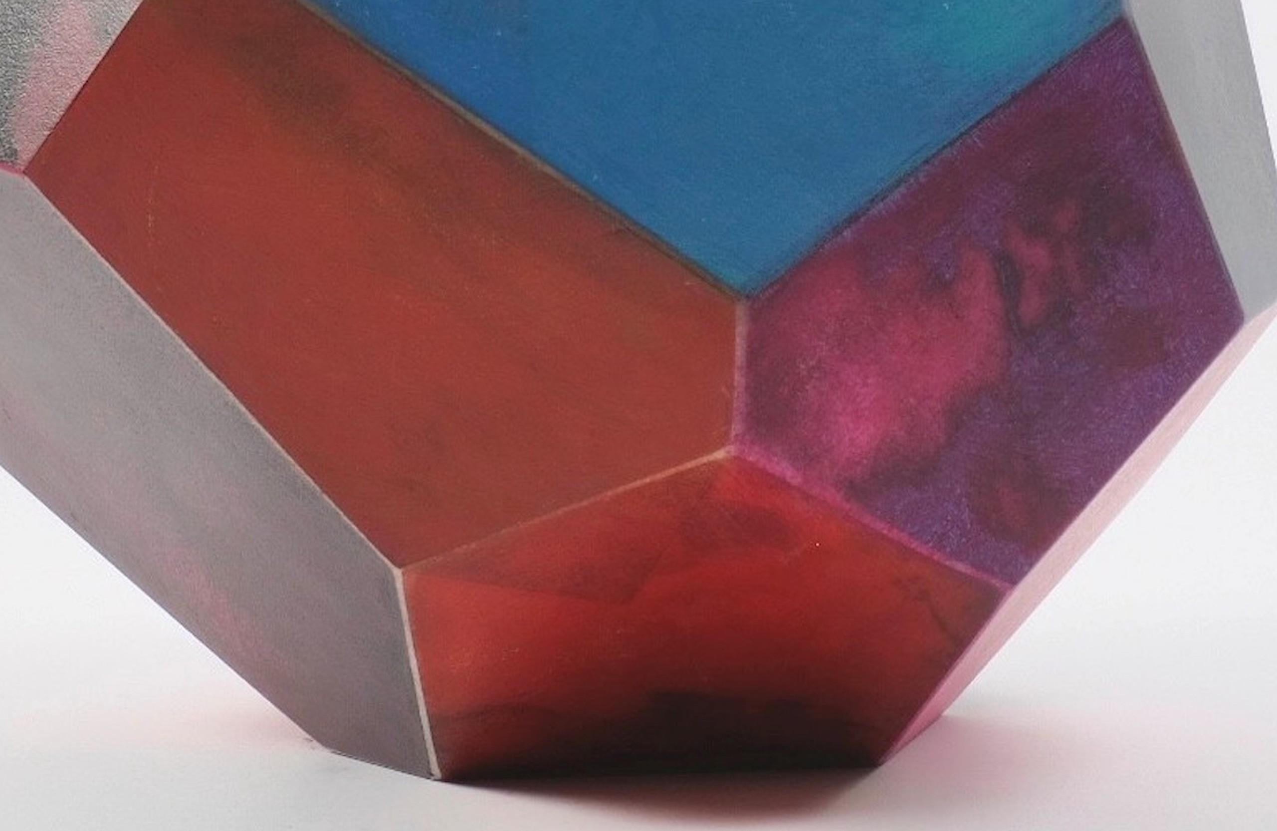 Kora by Richard Perry -Abstract sculpture, Carrara marble, colourful, paint, wax For Sale 7