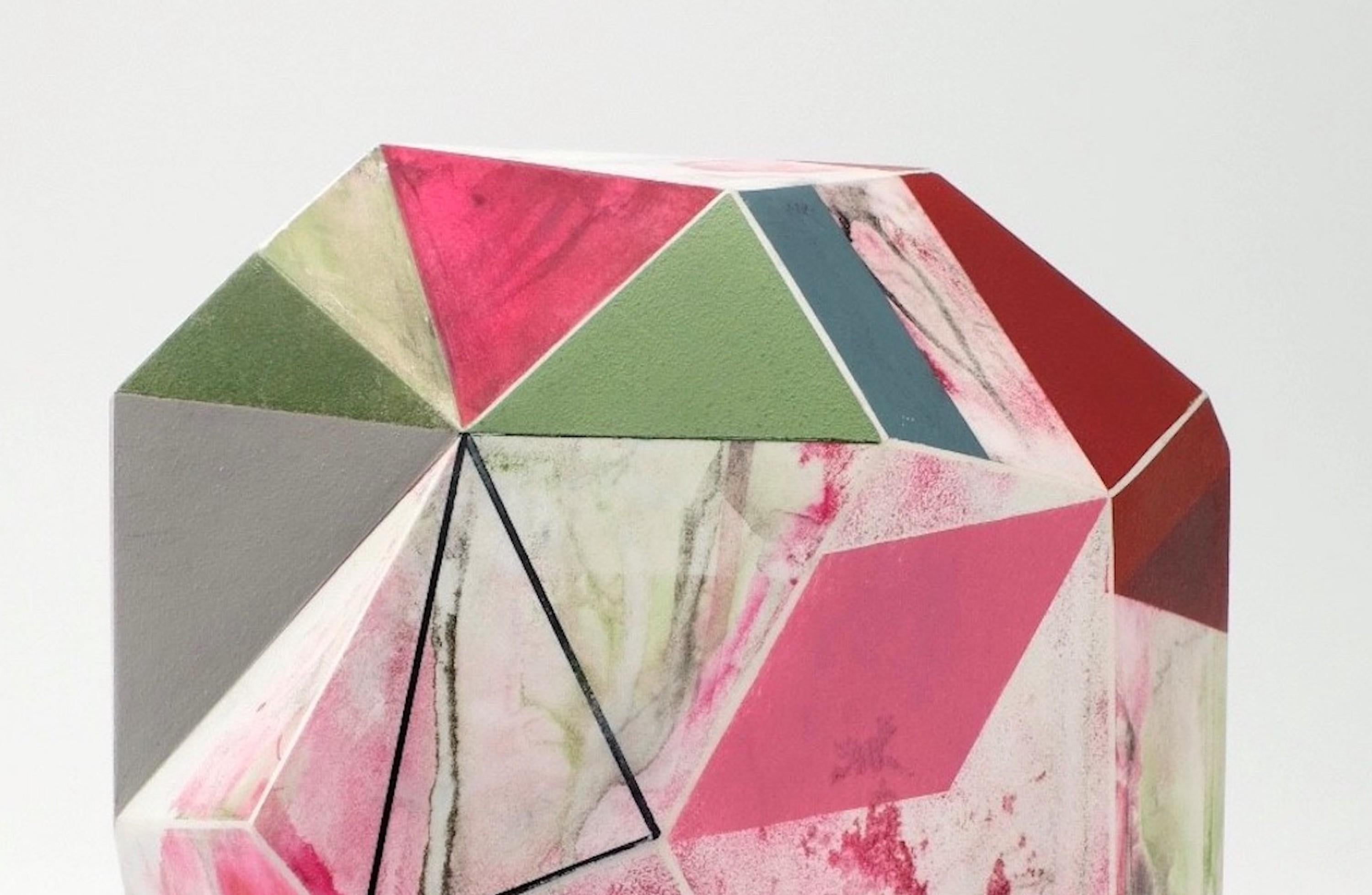 Luna by Richard Perry -Abstract sculpture, Carrara marble, colourful, paint, wax For Sale 5