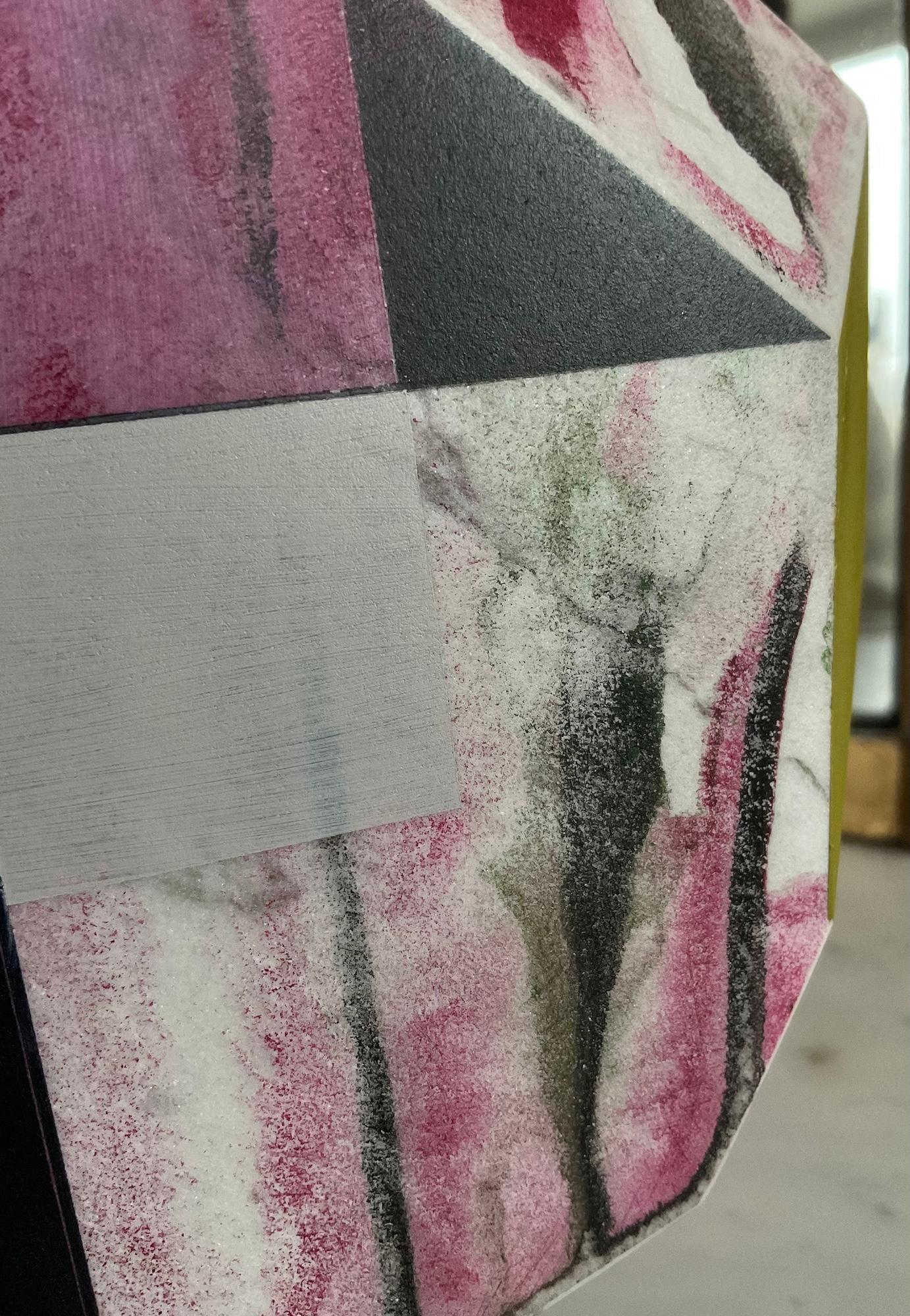 Luna by Richard Perry -Abstract sculpture, Carrara marble, colourful, paint, wax For Sale 6