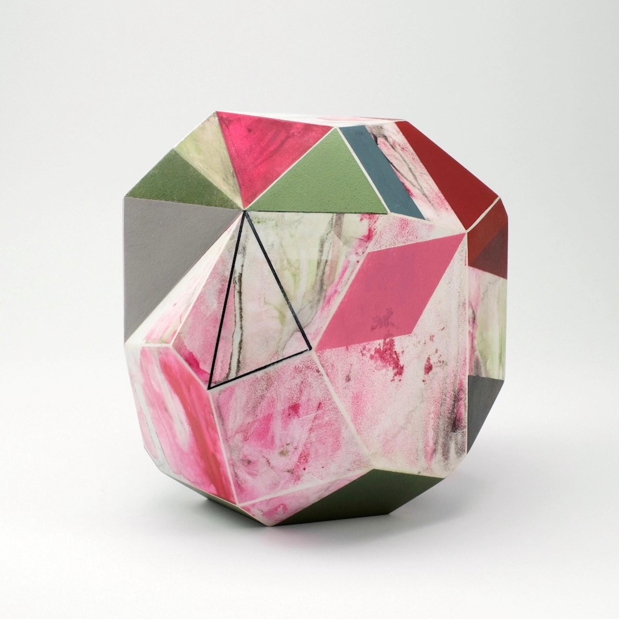 Luna von Richard Perry -Abstrakte Skulptur, Carrara-Marmor, farbig, Farbe, Wachs