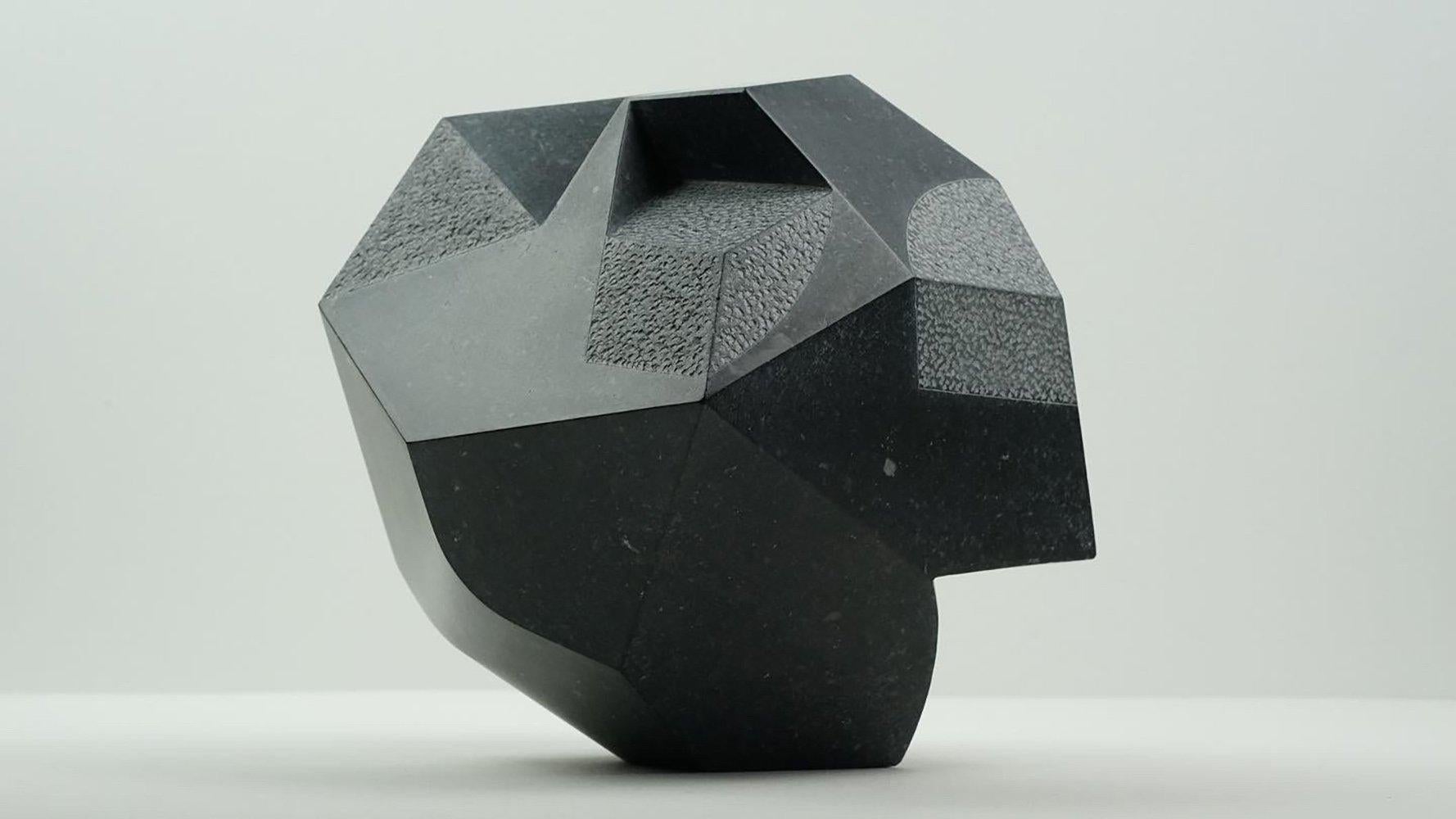 Mooncrag by Richard Perry - abstract sculpture, Irish blue limestone