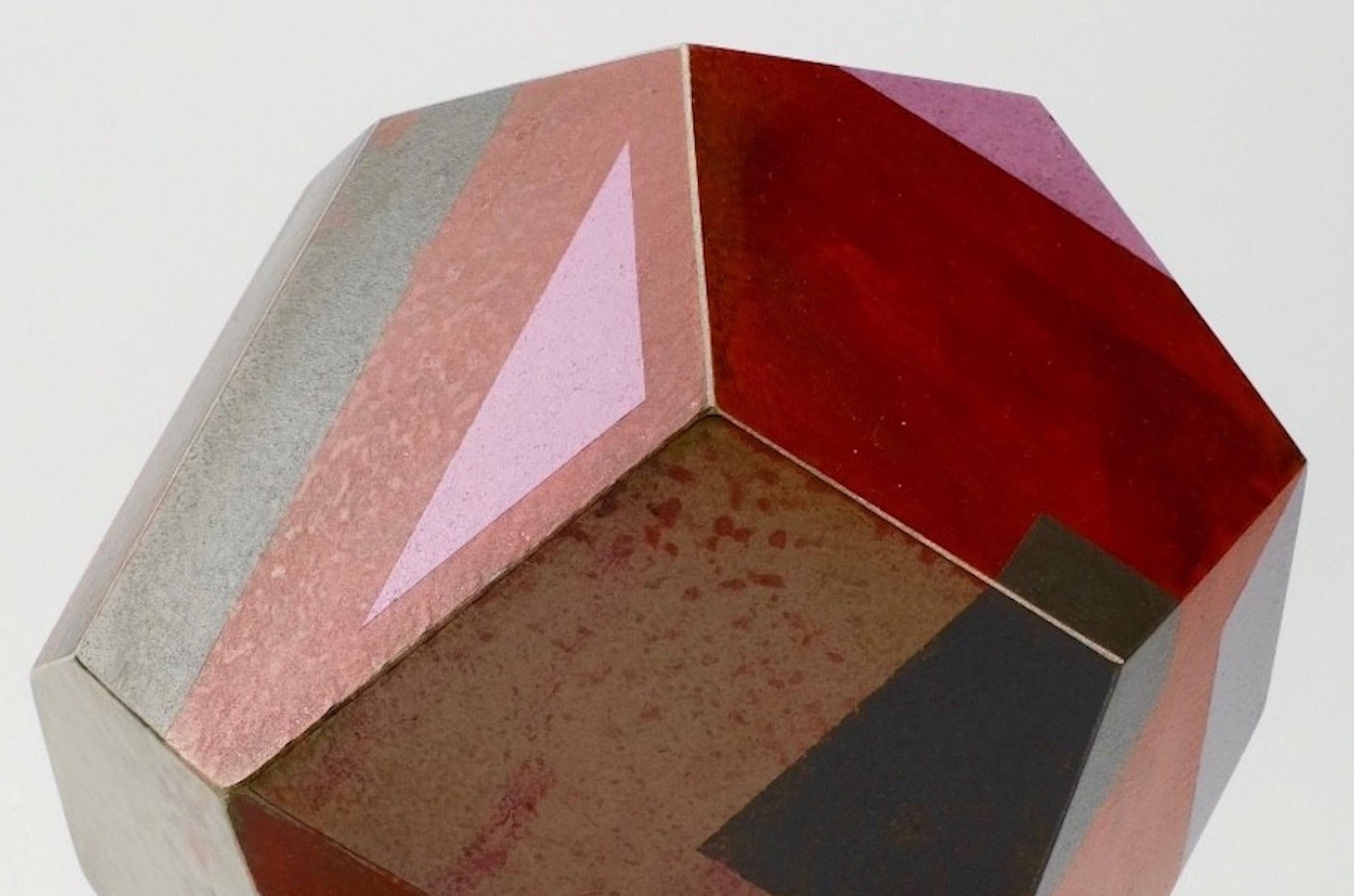 Moonrise by Richard Perry - Abstract sculpture, Bardiglio, colourful, paint, wax For Sale 4