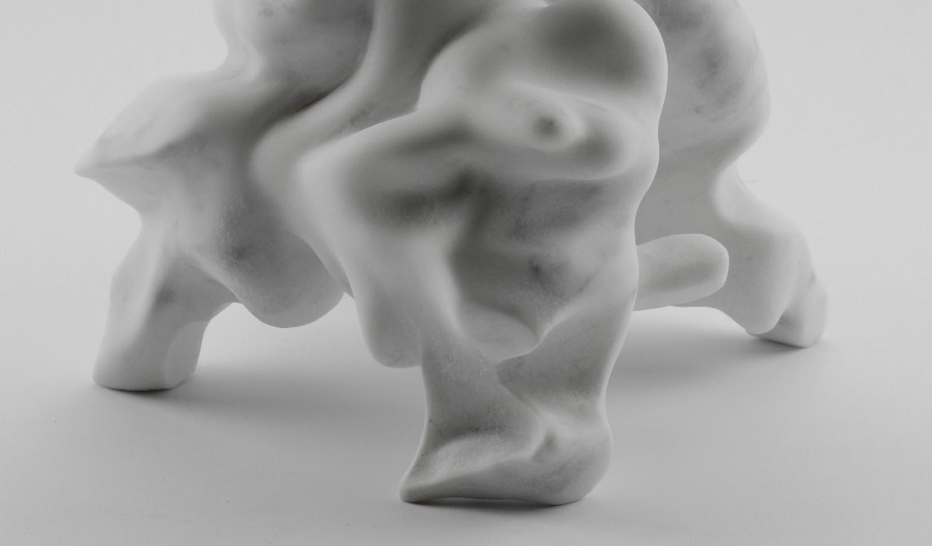 Sculpture organique et abstraite Selene de Richard Perry, marbre de Carrare, blanc en vente 4