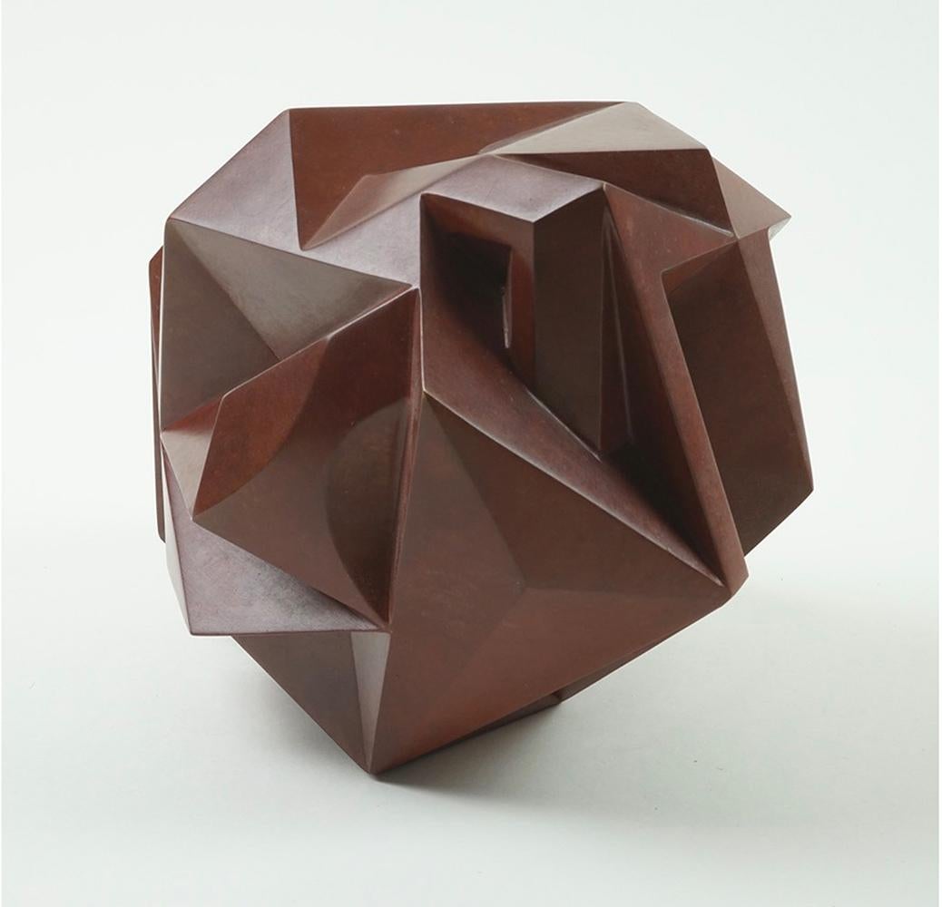 Spacetime 1 by Richard Perry - Contemporary abstract sculpture, bronze, geometry For Sale 1