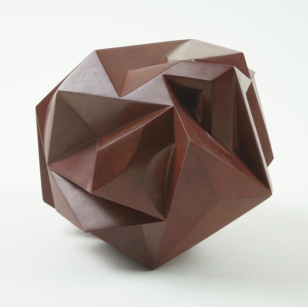 Spacetime 1 by Richard Perry - Contemporary abstract sculpture, bronze, geometry For Sale 2