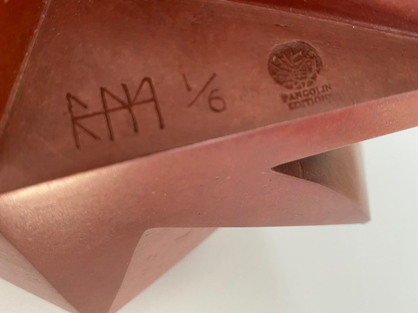 Spacetime 1 by Richard Perry - Contemporary abstract sculpture, bronze, geometry For Sale 4