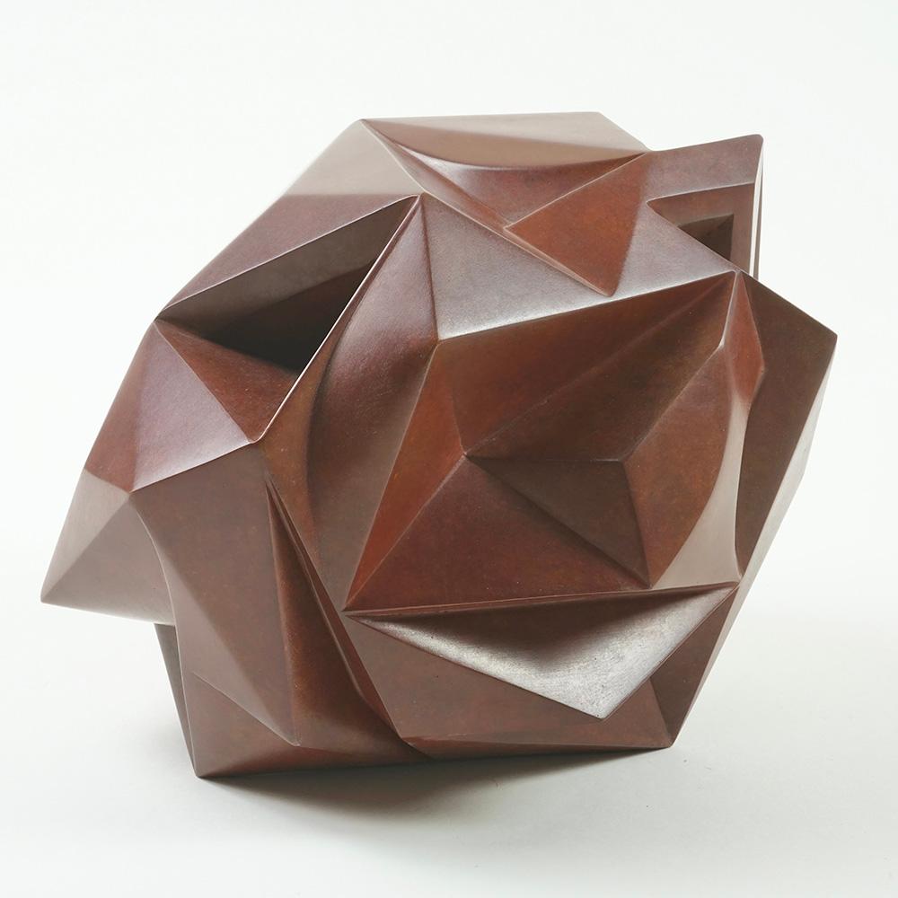 Spacetime 1 by Richard Perry - Contemporary abstract sculpture, bronze, geometry