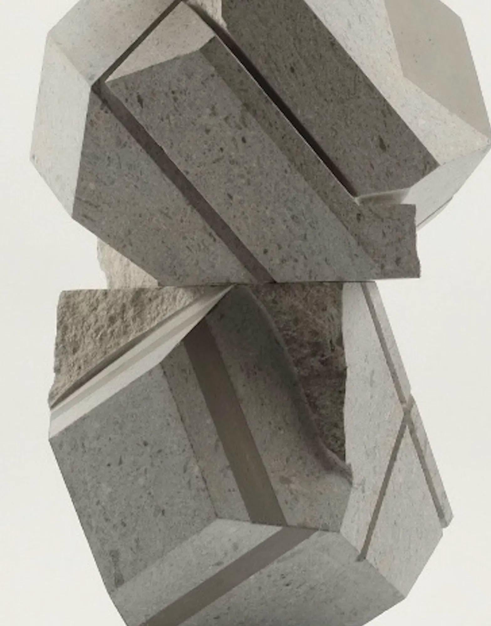 Three Stacks by Richard Perry - abstract geometric stone sculpture, vertical en vente 6