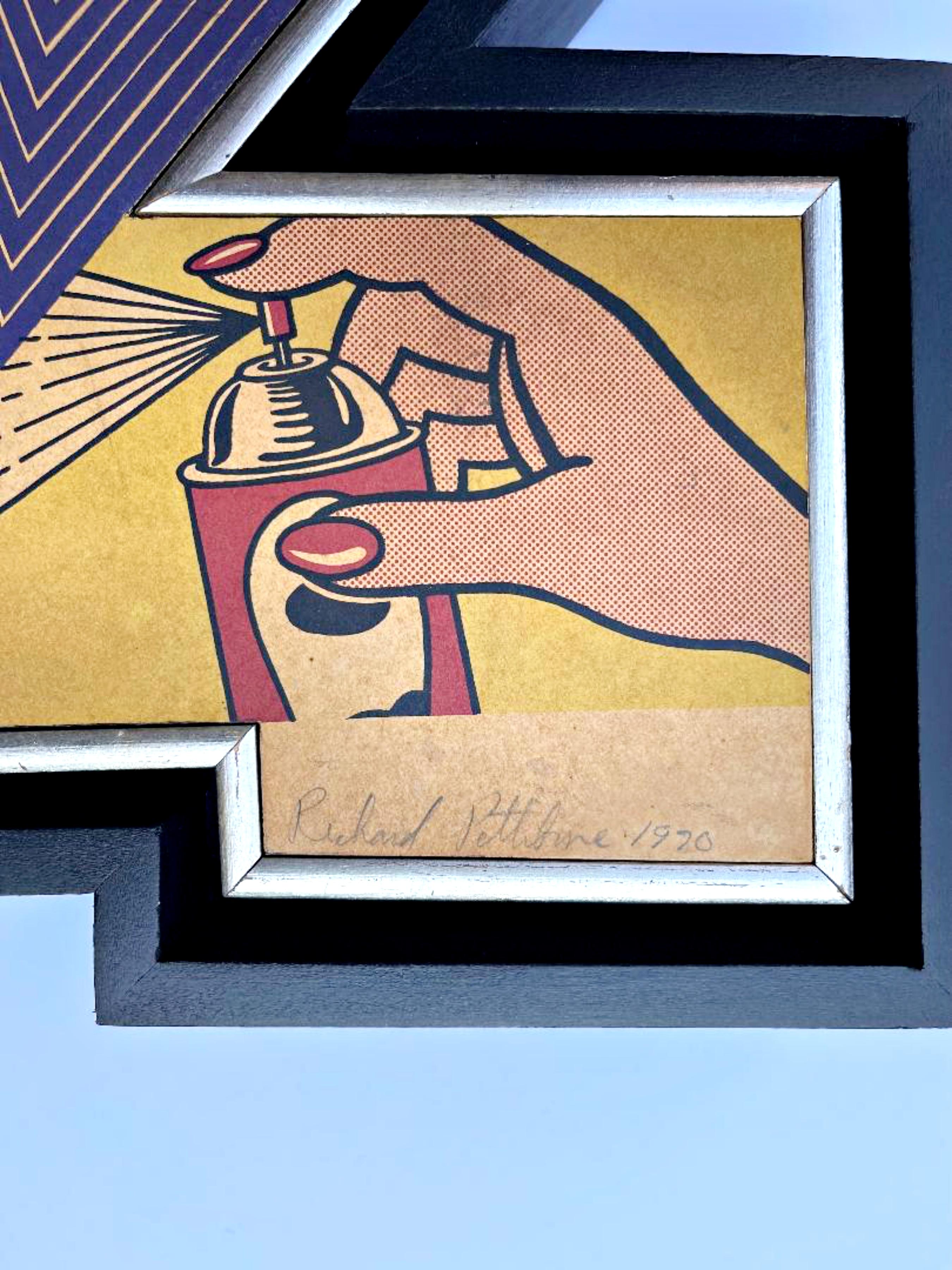 Pièce d'appréciation : Andy Warhol, Frank Stella, Roy Lichtenstein Unique var. - Pop Art Mixed Media Art par Richard Pettibone