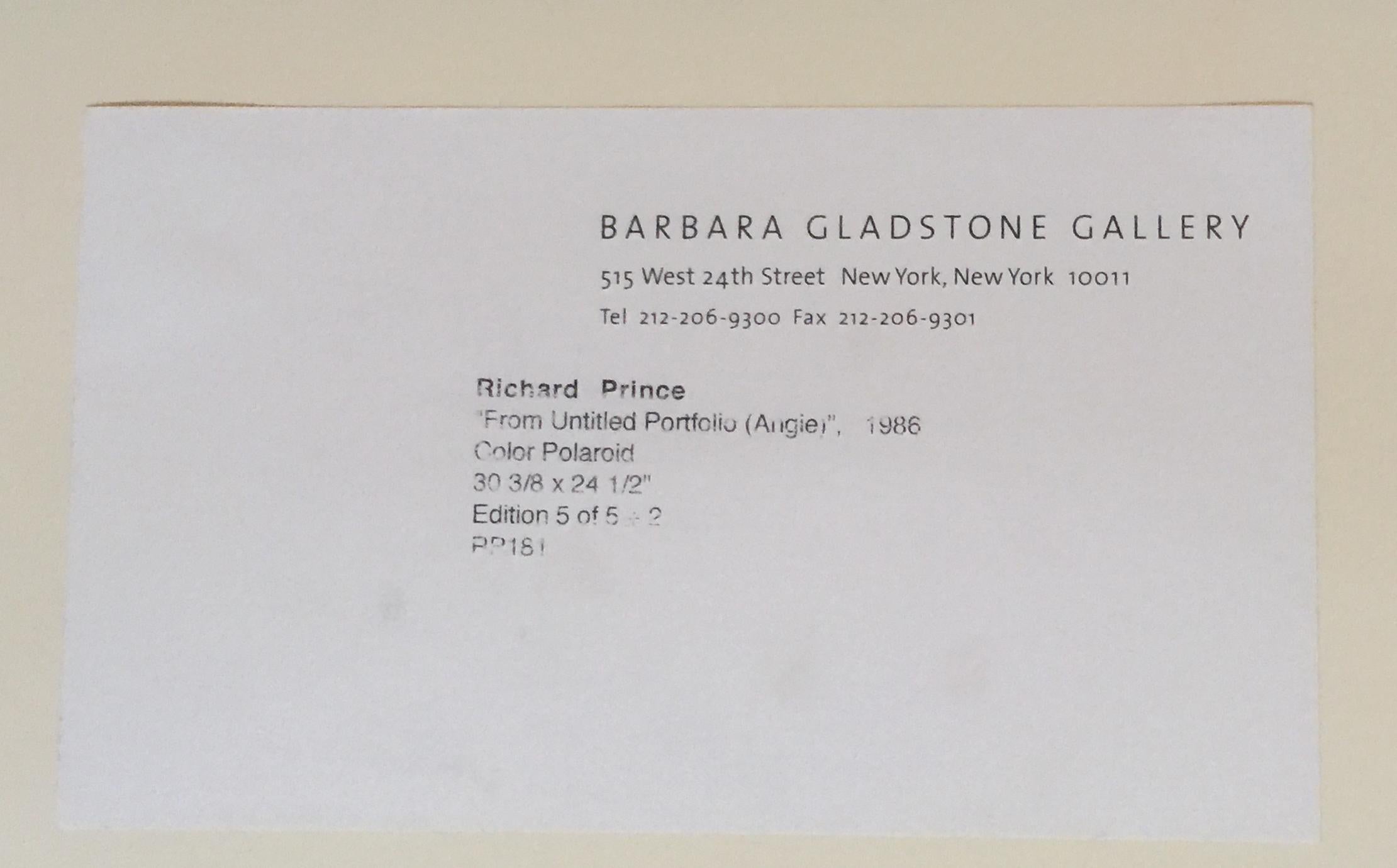 Angie Dickinson, hand Signed/N, Barbara Gladsone, Sothebys & Estate of Vera List - Beige Color Photograph by Richard Prince