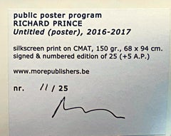 Richard Prince - Poster contro la guerra Serigrafia dal programma di affissione pubblica Firmato/N