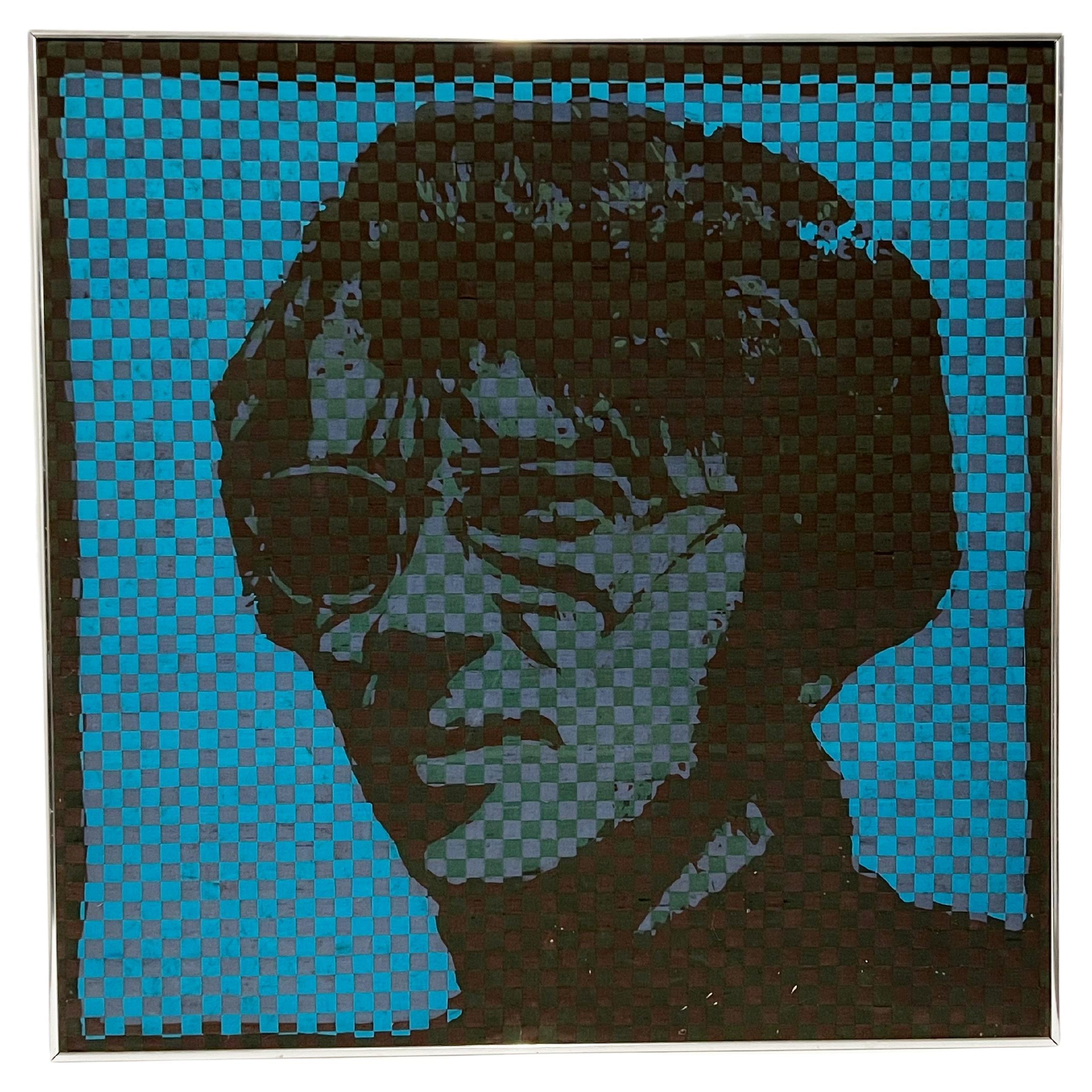 Blue Self Portrait Fabric Weaving #1 by Richard Proctor For Sale 4