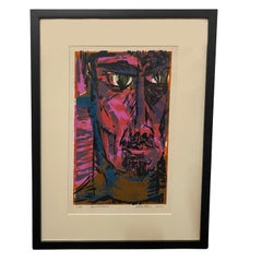 Litografía moderna cromática magenta de Richard Proctor