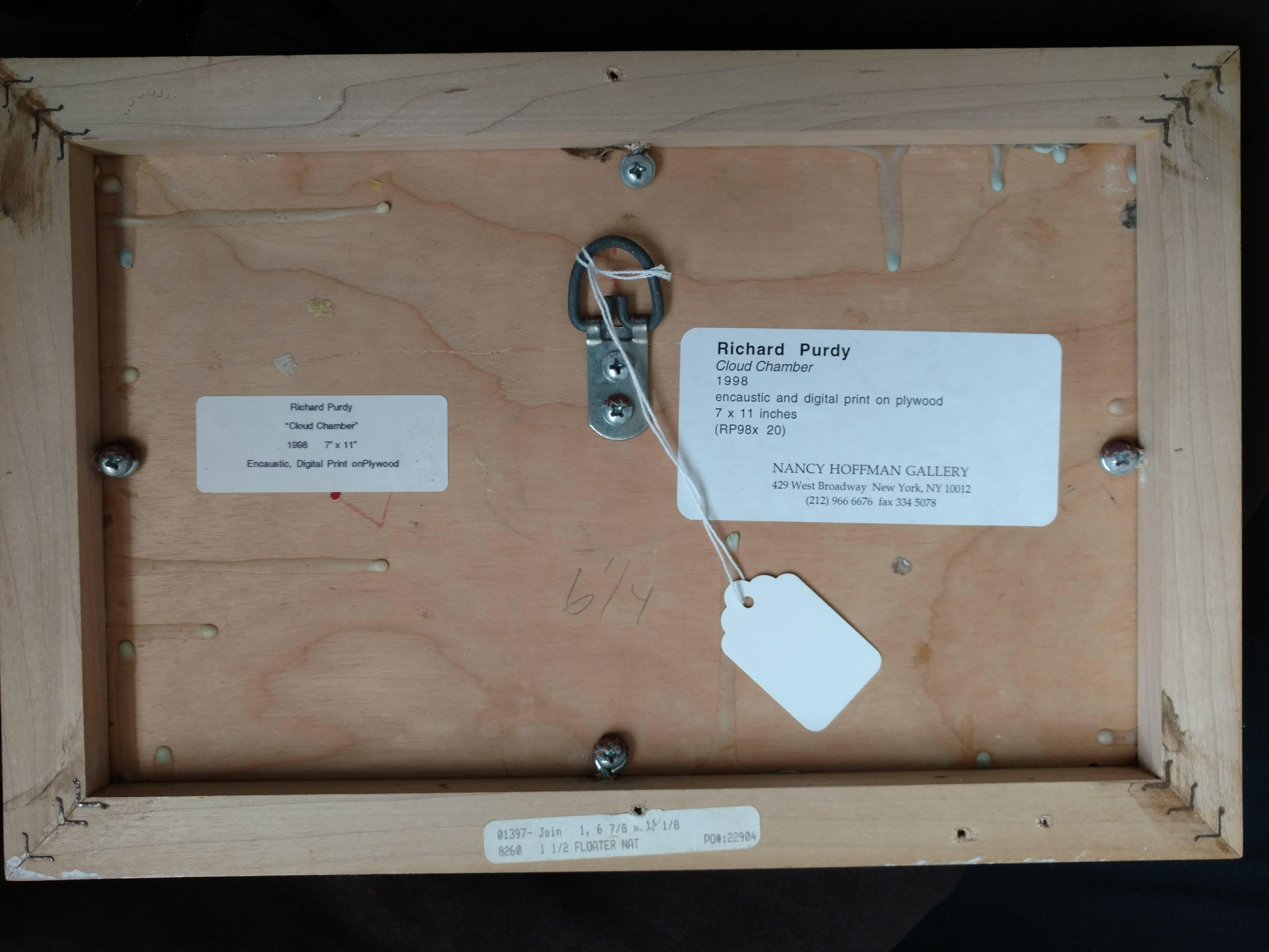 Encaustic and Digital Print on Plywood

American artist, Richard Purdy, born in Chicago, IL, 1956.  
Received his B.F.A. Indiana University of Pennsylvania Indiana, PA

Exhibitions
2013–2014
Winter Blues, Nancy Hoffman Gallery, New