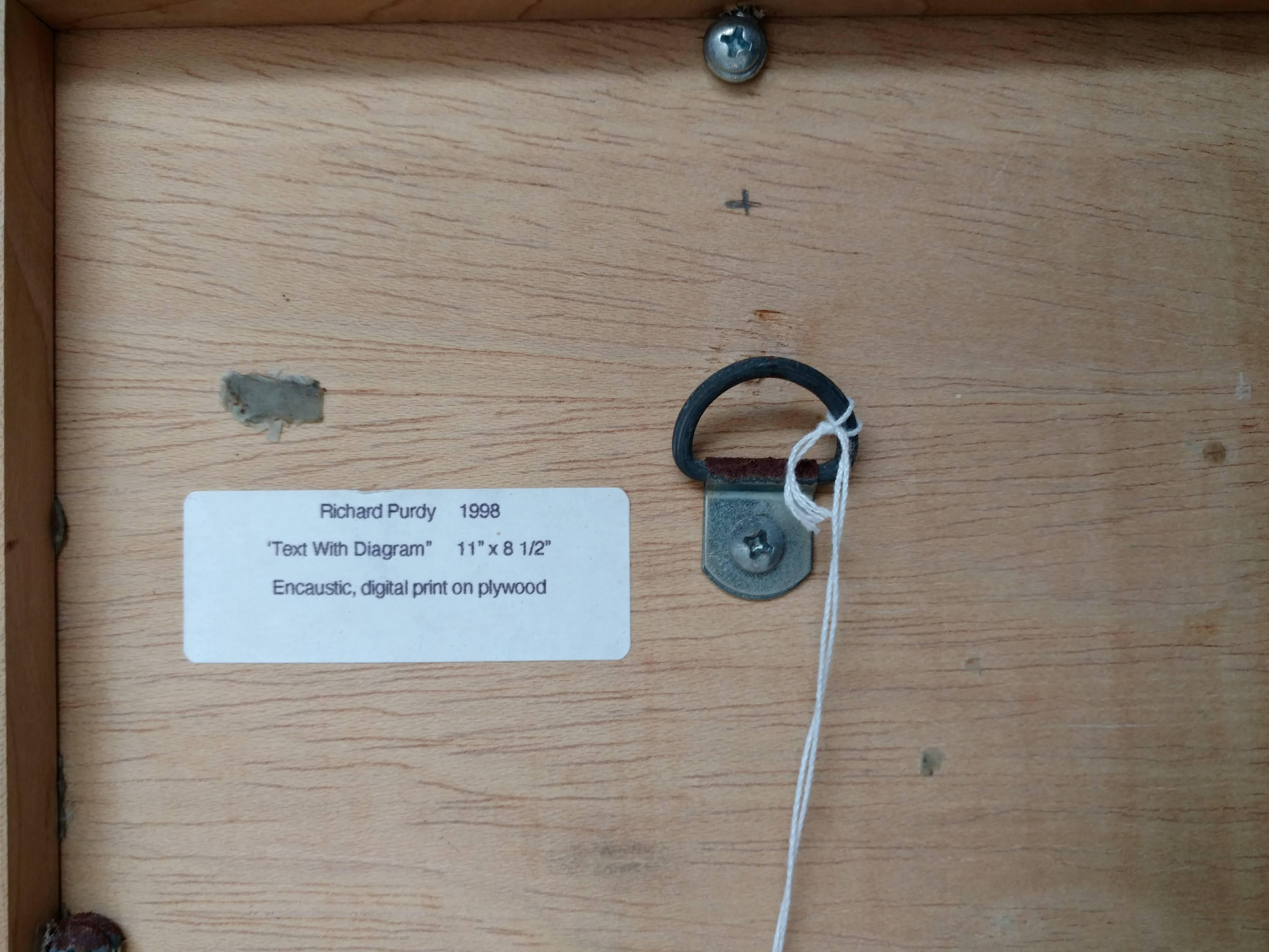 Encaustic and Digital Print on Plywood

American artist, Richard Purdy, born in Chicago, IL, 1956
Received his B.F.A. Indiana University of Pennsylvania Indiana, PA

Exhibitions
2013–2014
Winter Blues, Nancy Hoffman Gallery, New York
2013
Abstract,