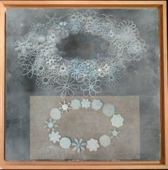 Vintage Theory and Experiment, Encaustic and Laminated Paper on Plywood