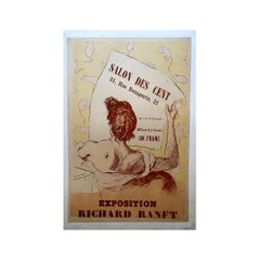 Vintage-Plakat aus dem Jahr 1890 von Richard Ranft zur Förderung des Salon des cent