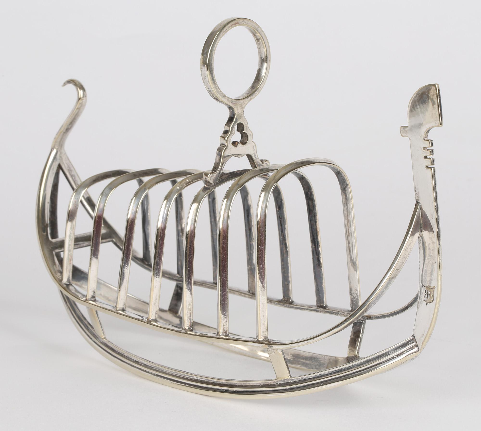 Richard Richardson Antique Sheffield Silver Plated Gondola Toast Rack 2