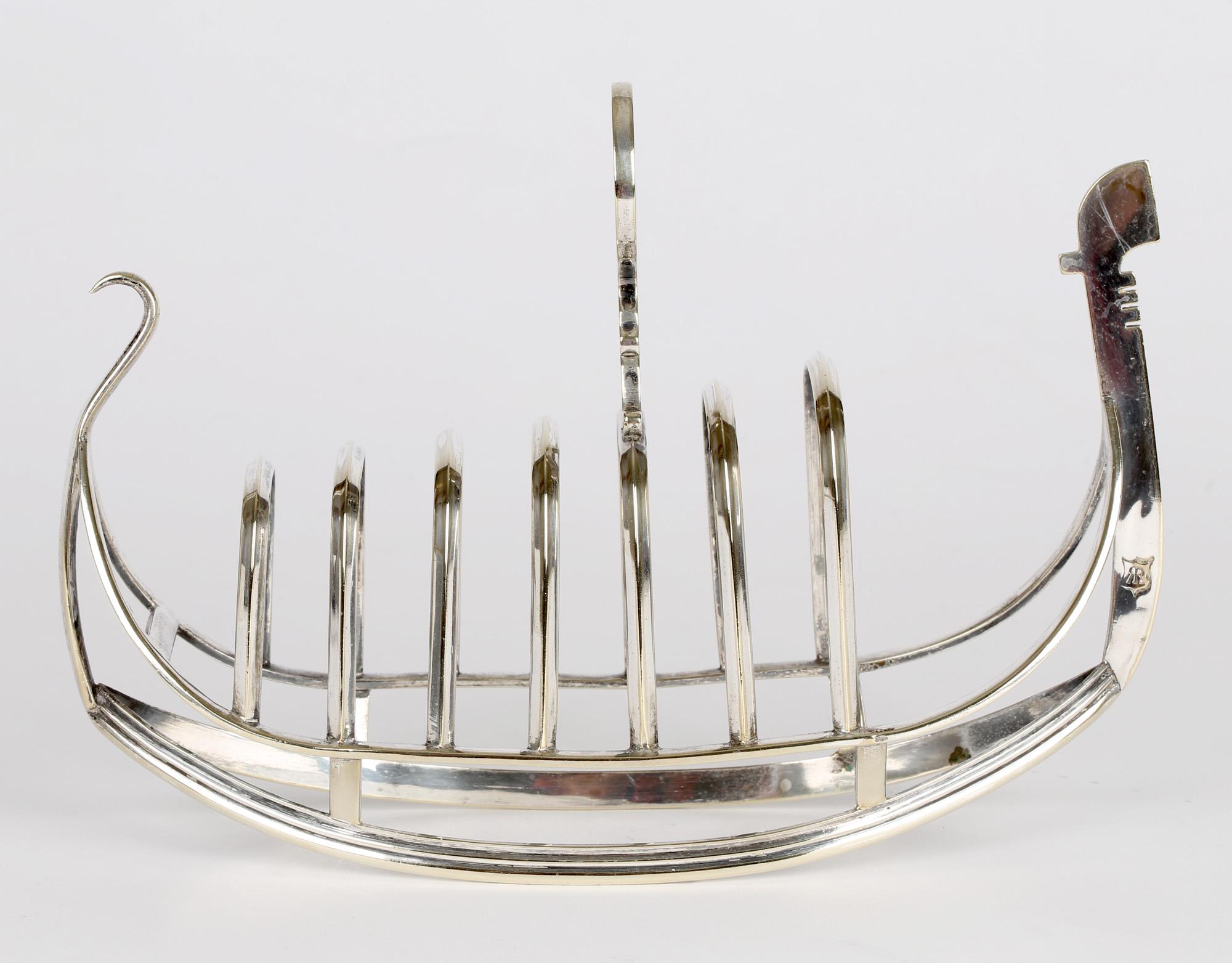 Richard Richardson Antique Sheffield Silver Plated Gondola Toast Rack 4