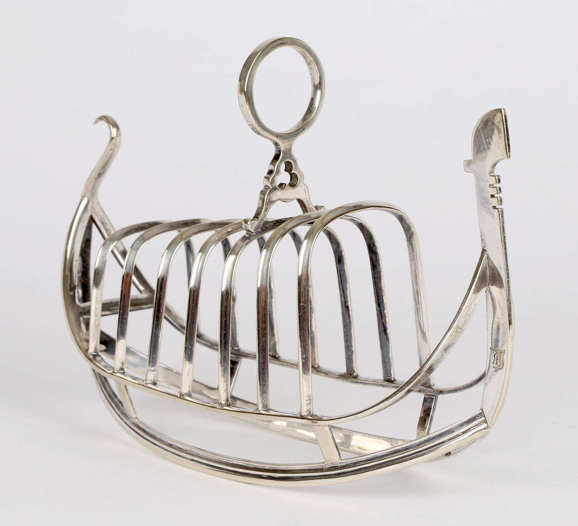 Richard Richardson Antique Sheffield Silver Plated Gondola Toast Rack 5