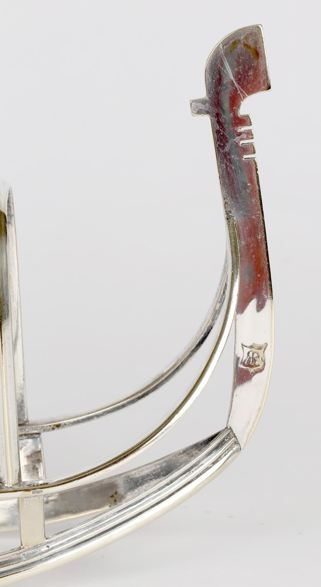 Richard Richardson Antique Sheffield Silver Plated Gondola Toast Rack 6