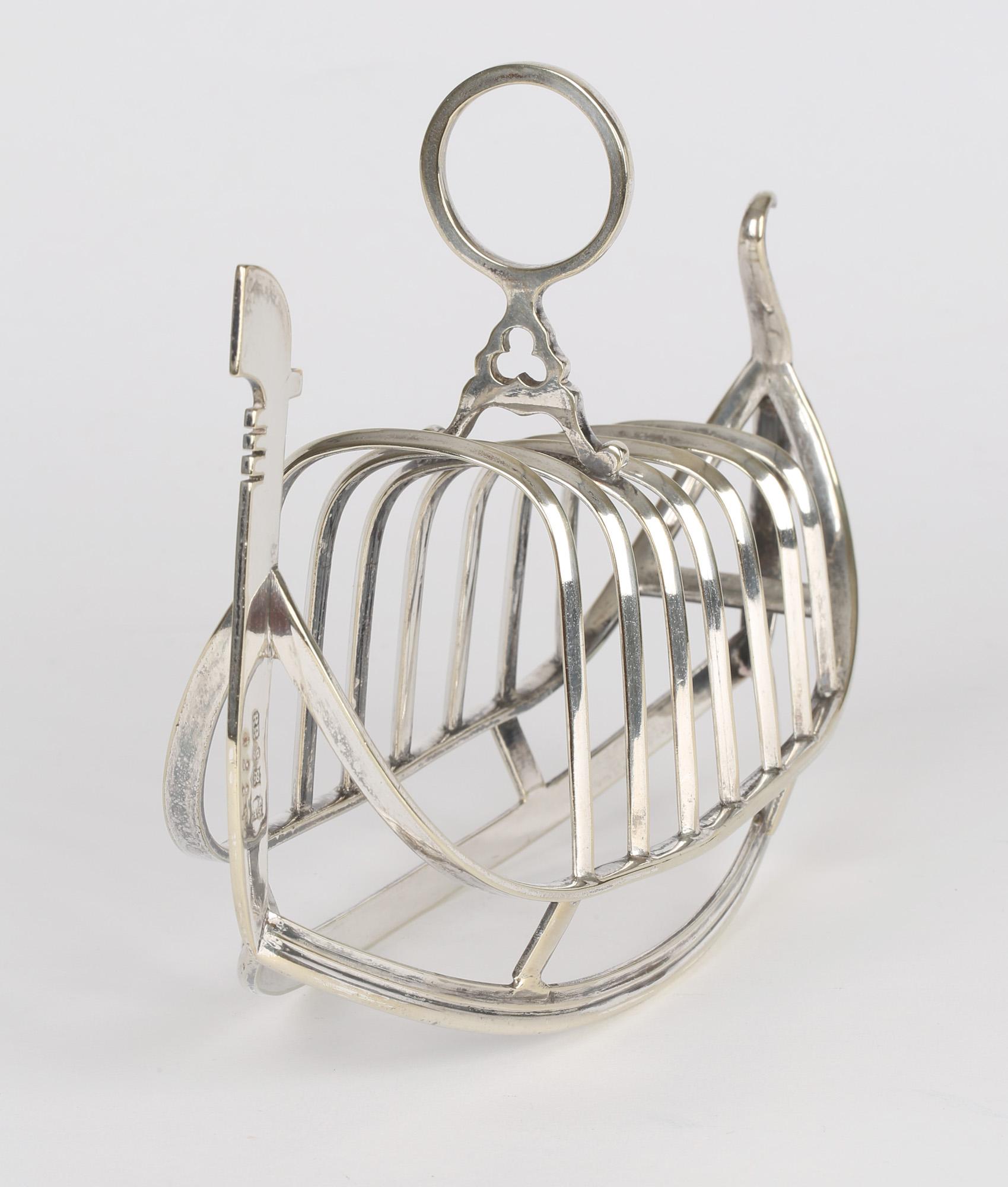 English Richard Richardson Antique Sheffield Silver Plated Gondola Toast Rack