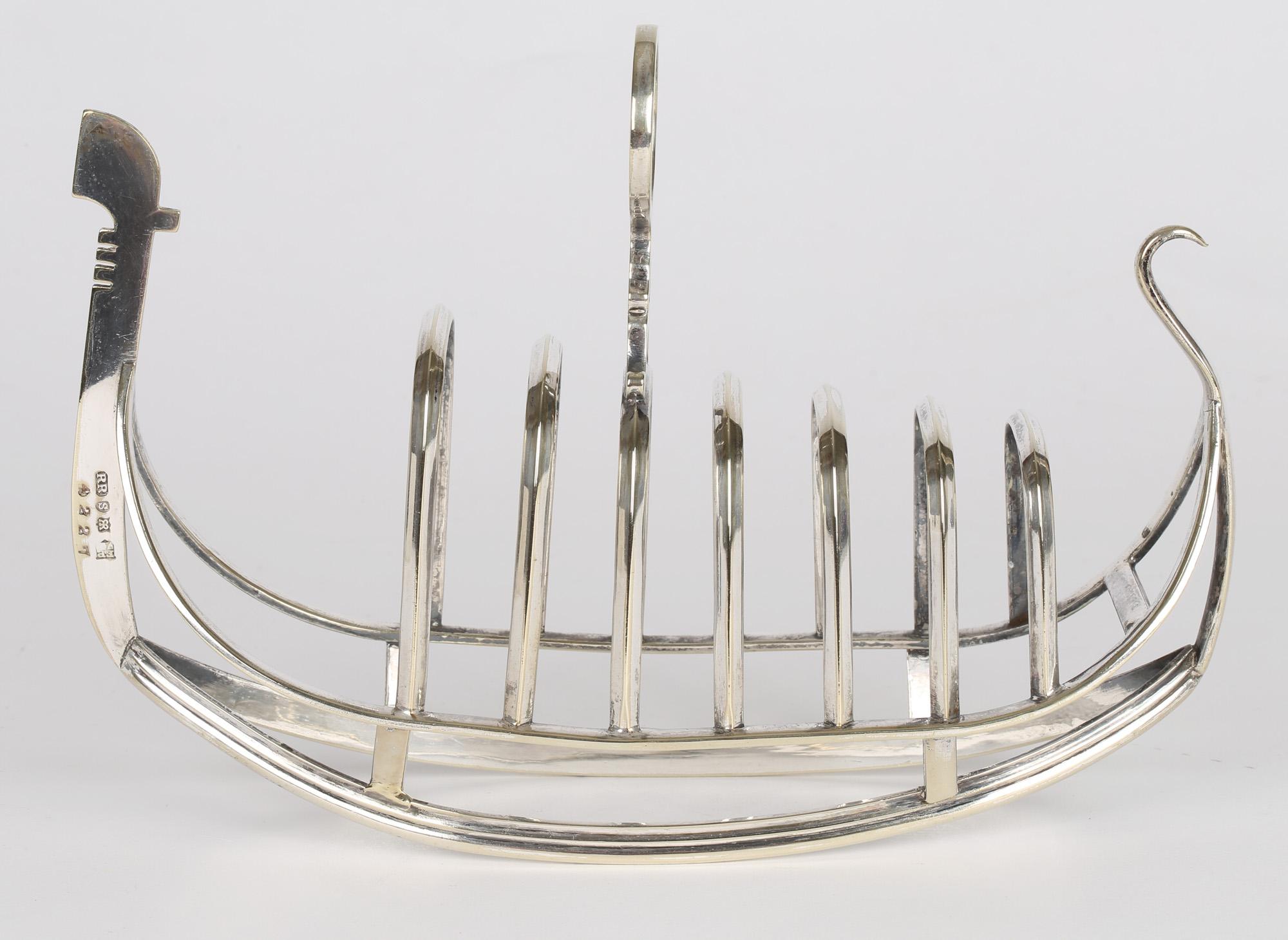 Hand-Crafted Richard Richardson Antique Sheffield Silver Plated Gondola Toast Rack