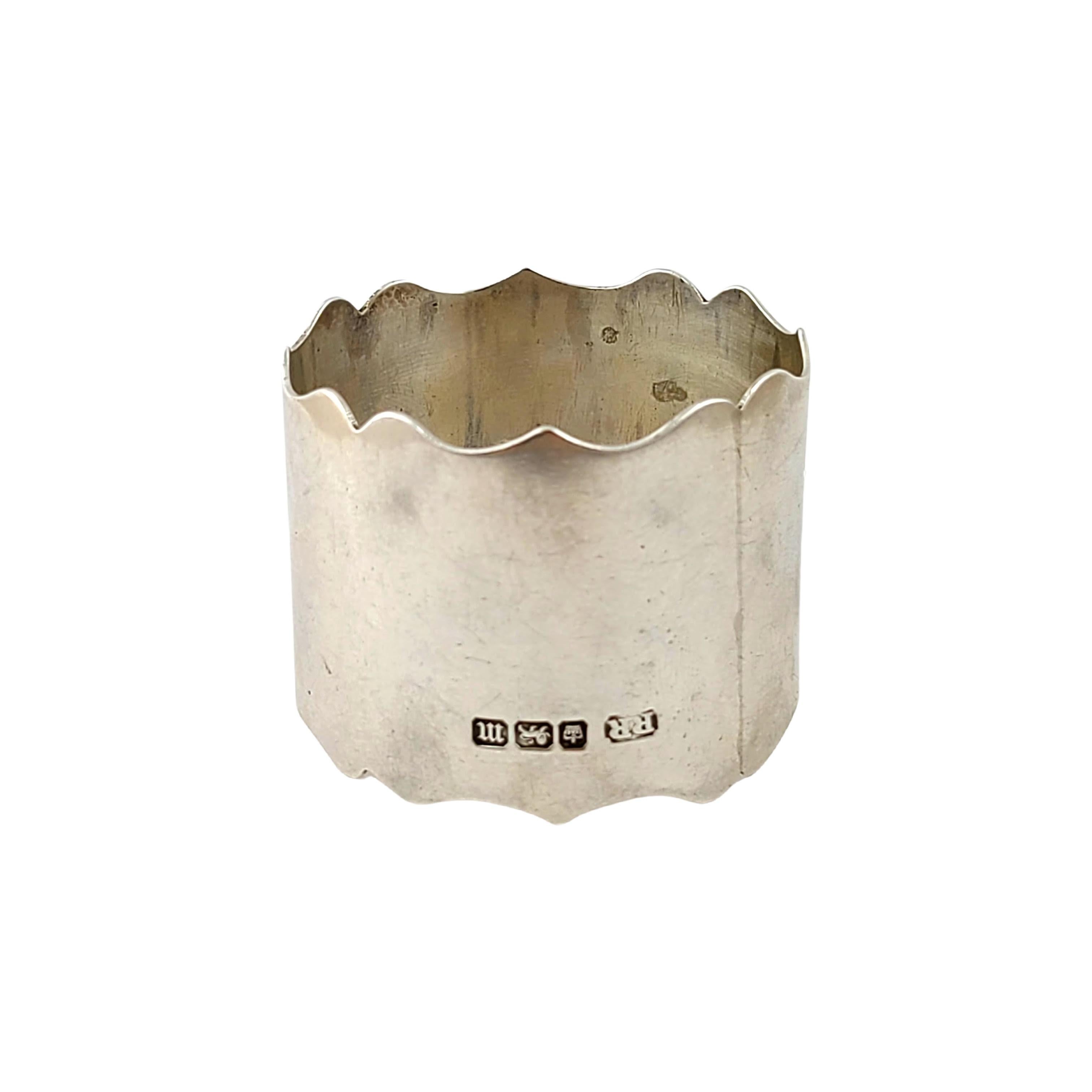 Richard Richardson Sheffield Sterling Silver Napkin Ring with Monogram In Good Condition For Sale In Washington Depot, CT