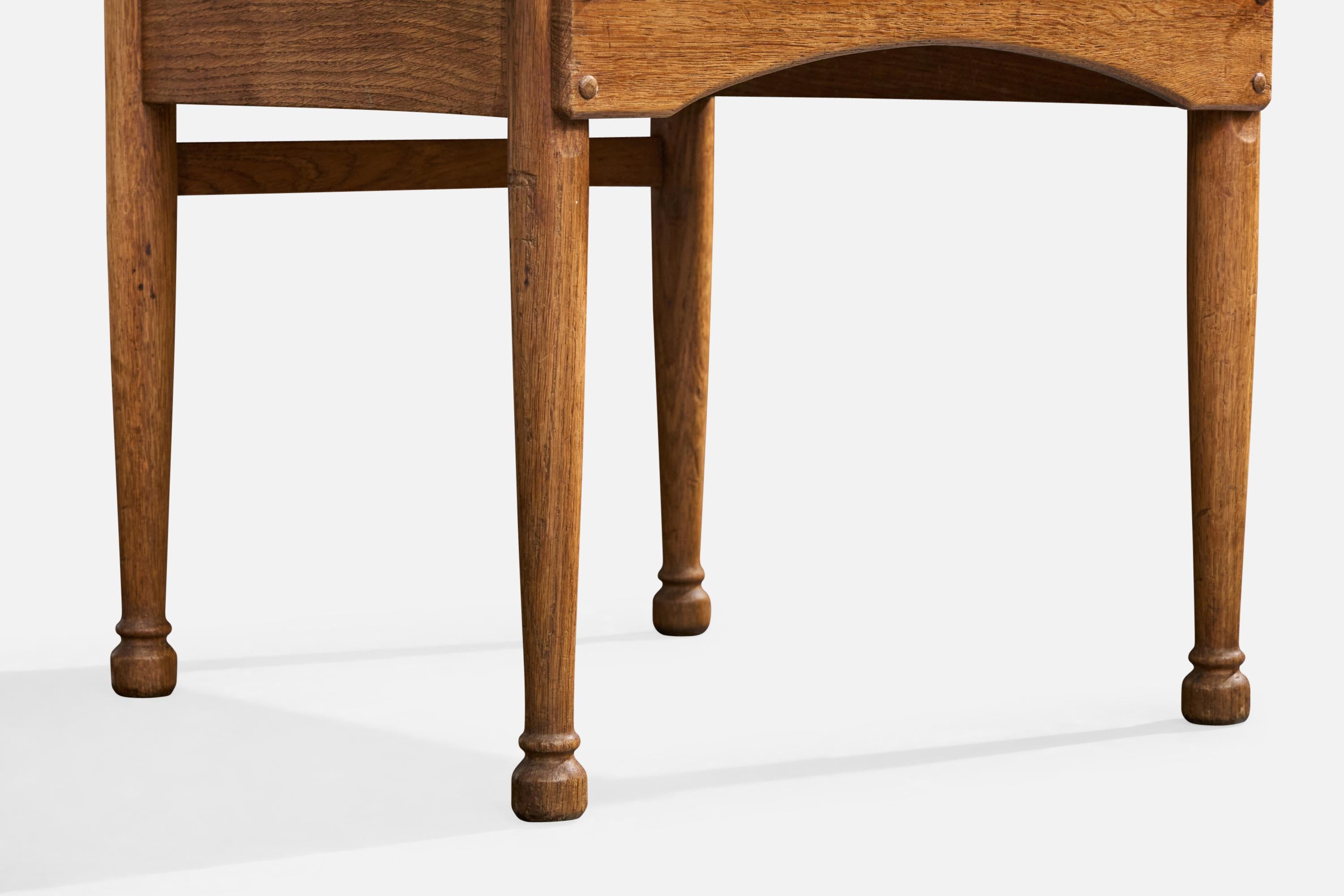 Richard Riemerschmid, Silla auxiliar, roble, cuero, Alemania, 1905 en venta 4