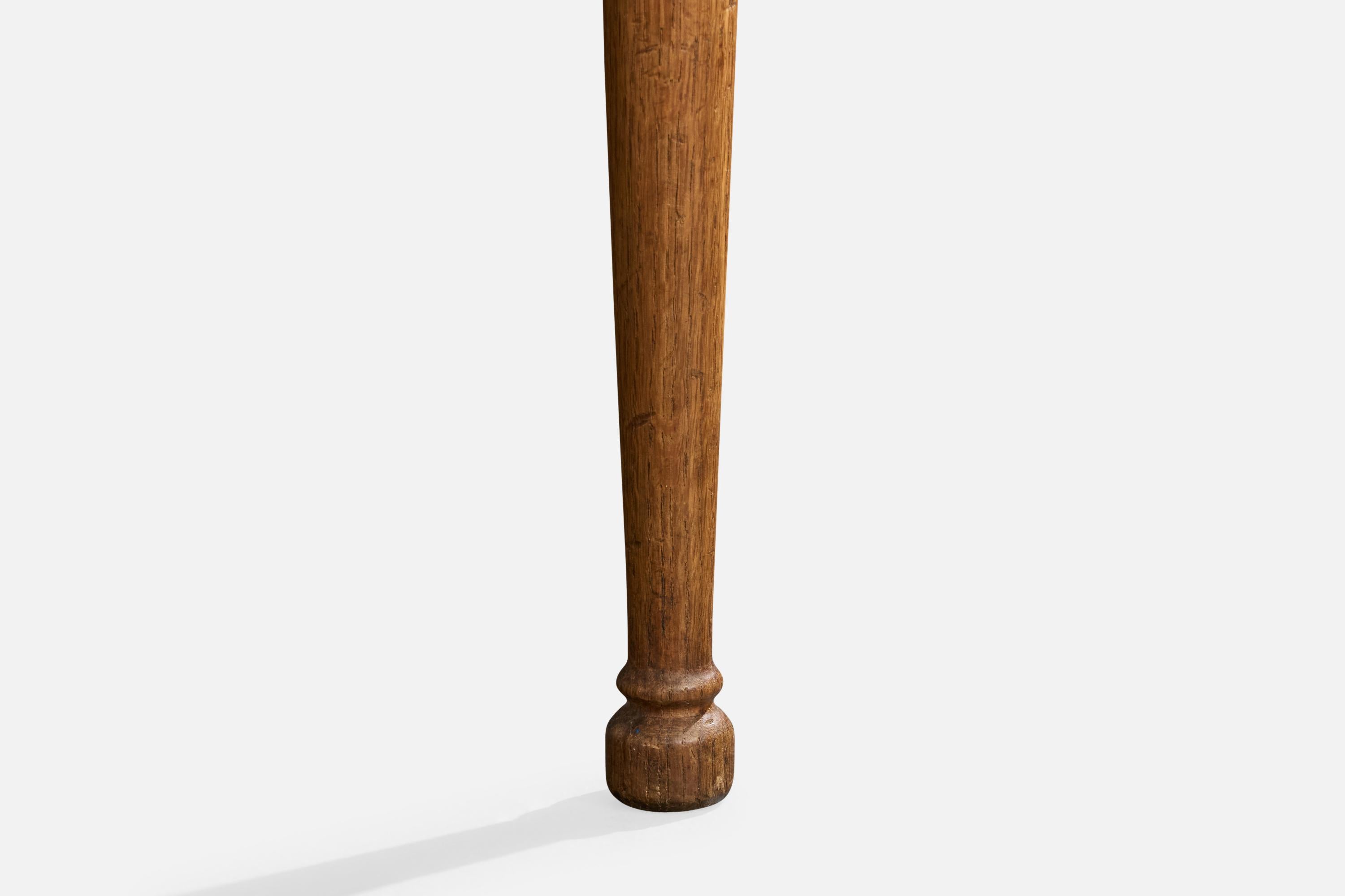 Richard Riemerschmid, Silla auxiliar, roble, cuero, Alemania, 1905 Moderno de mediados de siglo en venta