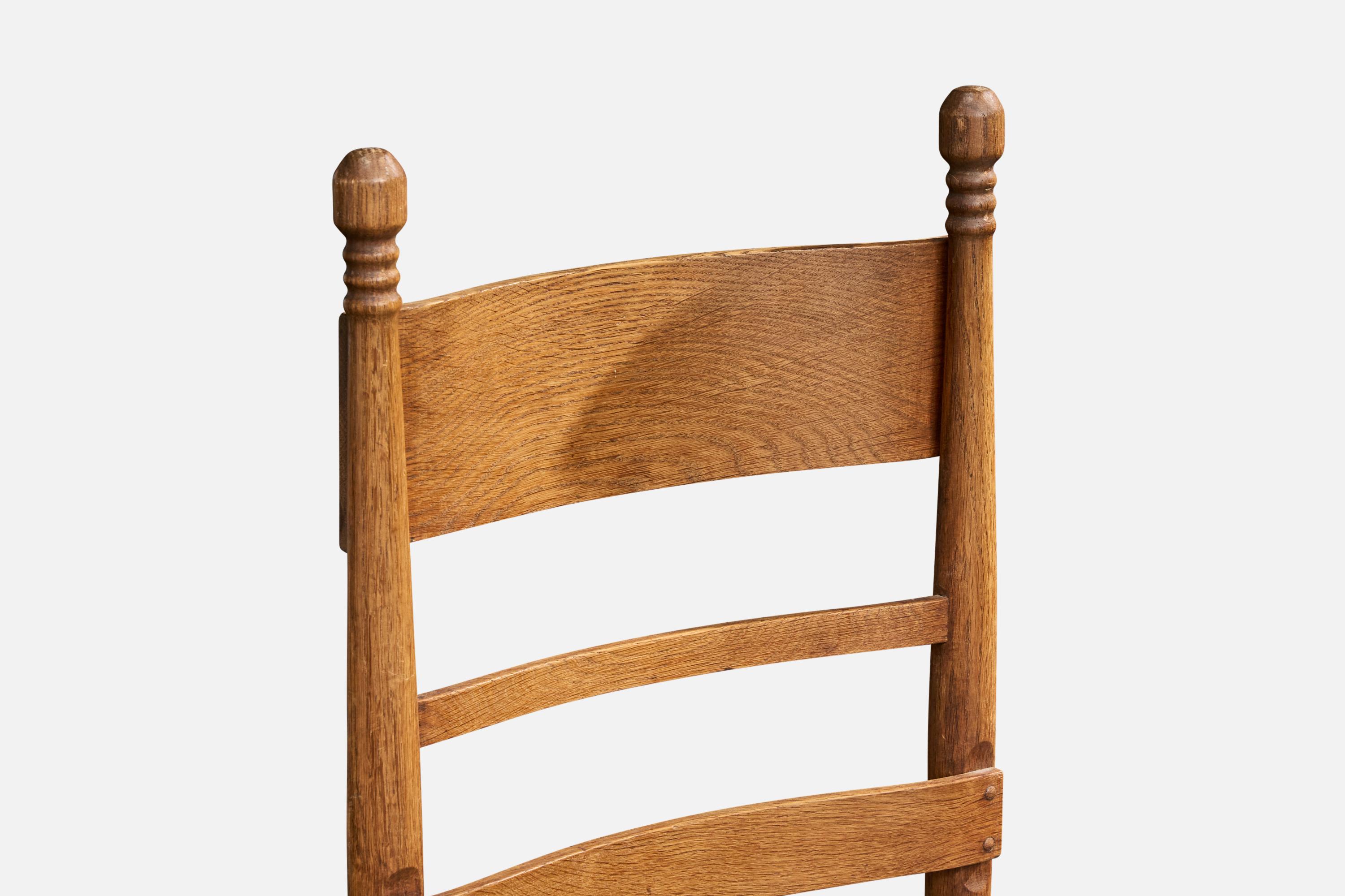 Richard Riemerschmid, Silla auxiliar, roble, cuero, Alemania, 1905 en venta 1