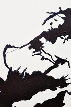 Minimal interior design simple acrylic painting black and white