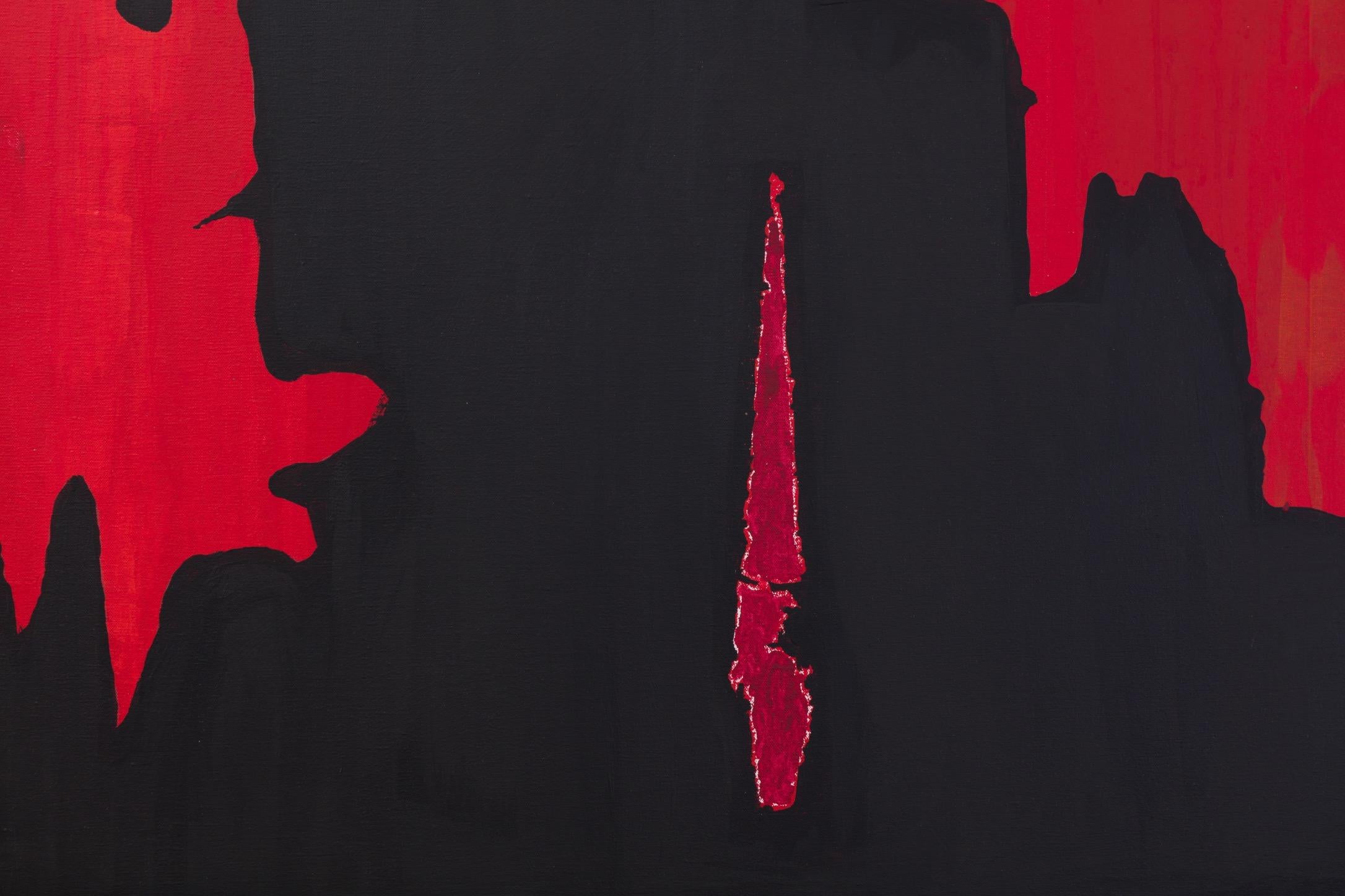 Inspire (dittico) - Arte astratta contemporanea di grandi dimensioni di un artista emergente - Abstract Painting Rosso di Richard Roberts